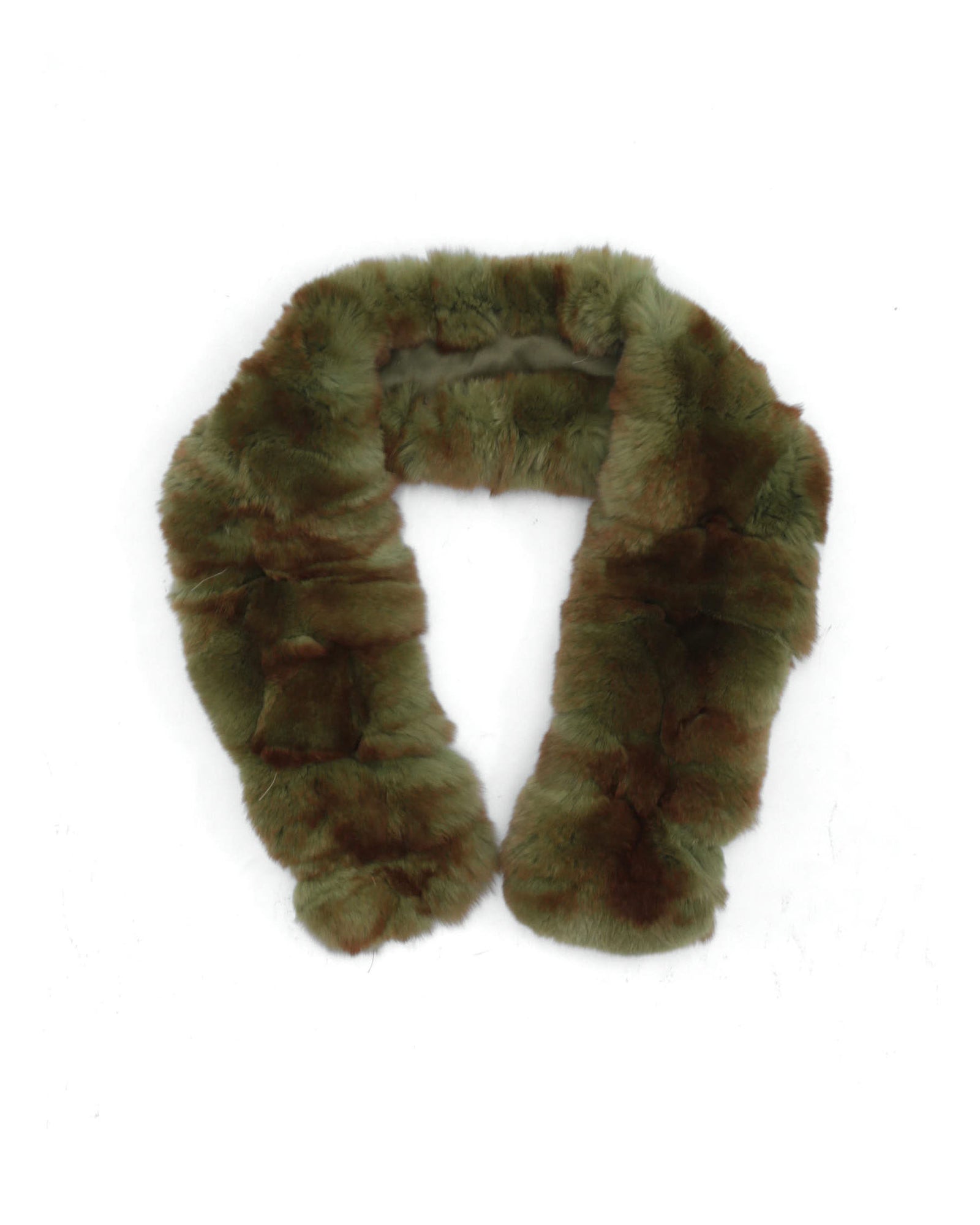 green fur scarf