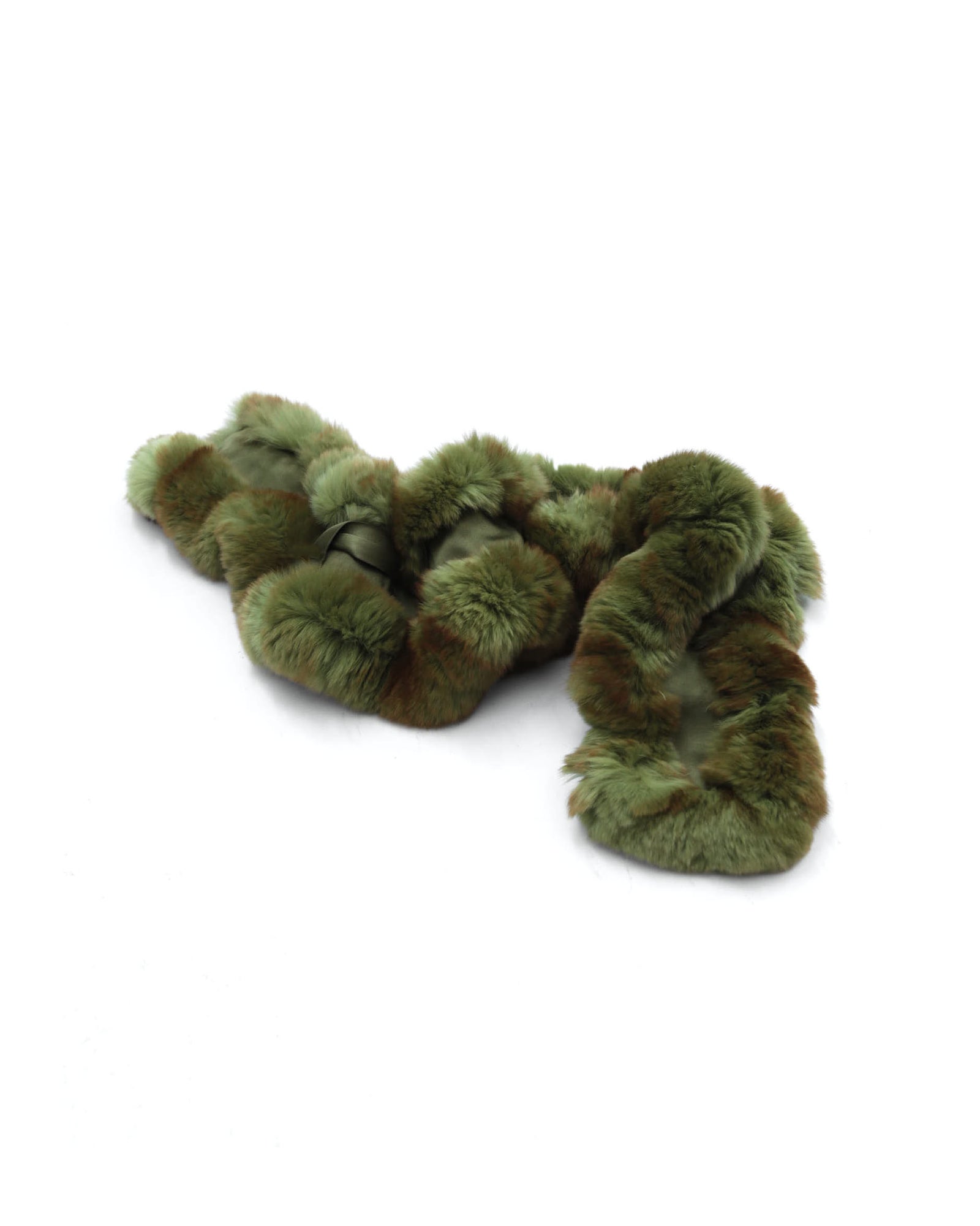green fur scarf