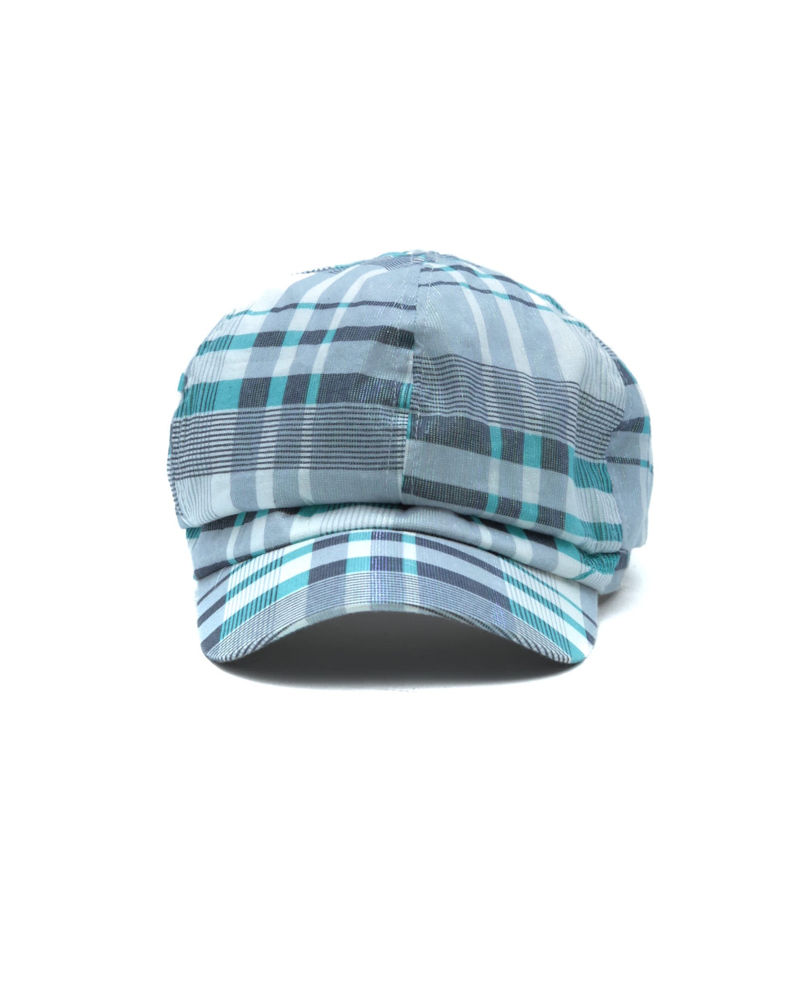 grey and turquise newsboy cap