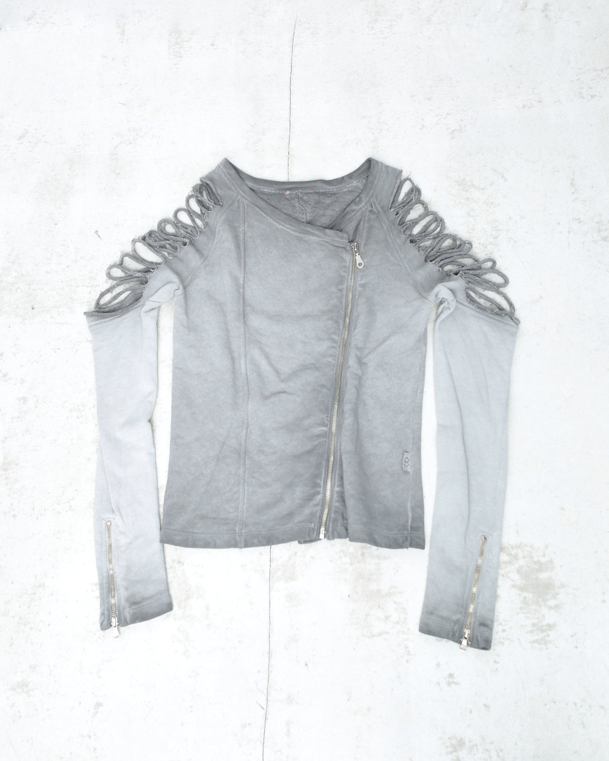 grey distressed jacket
