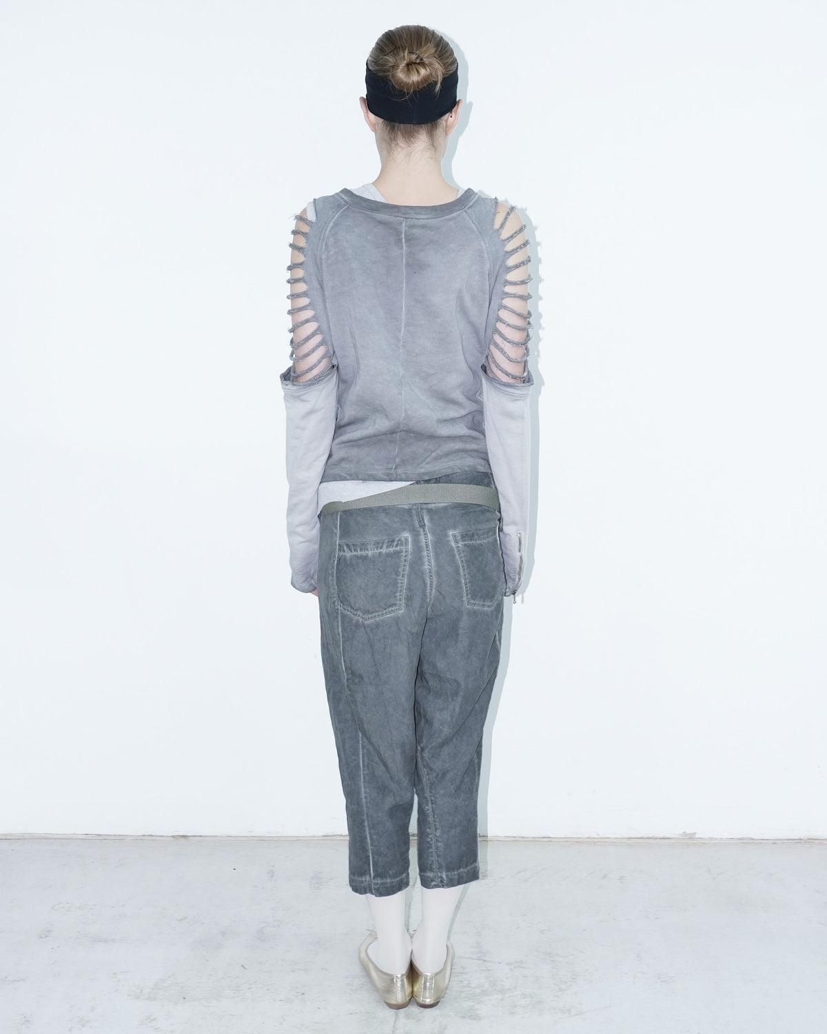 grey distressed jacket