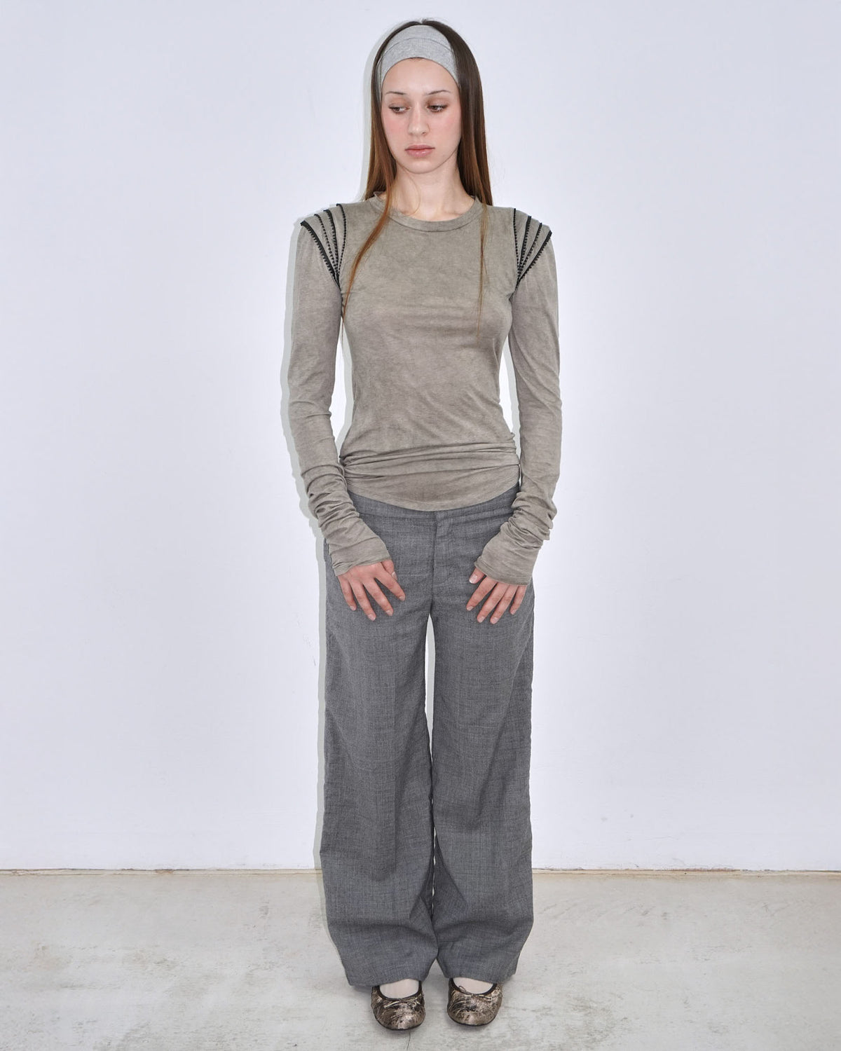 grey wool pants