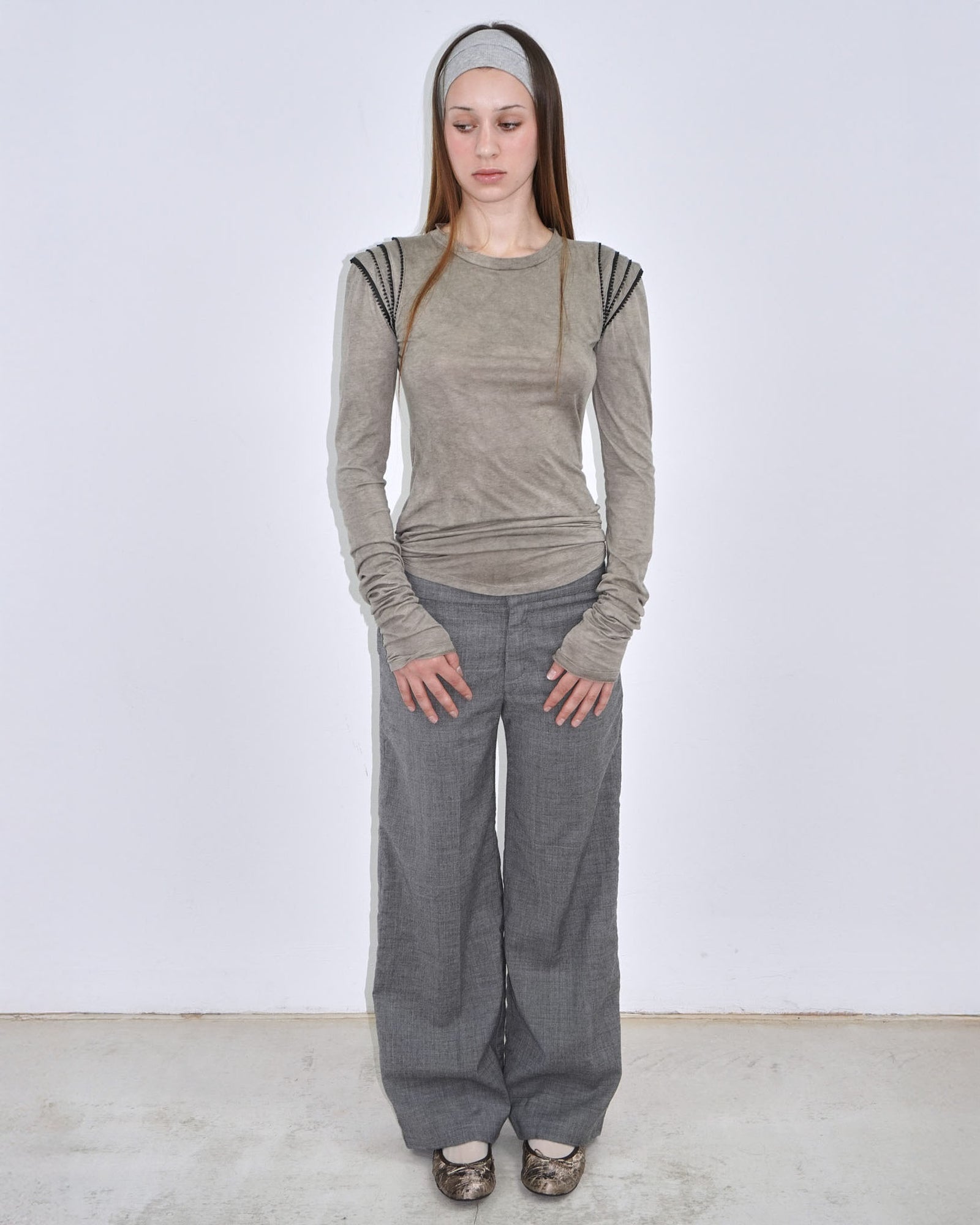 grey wool pants