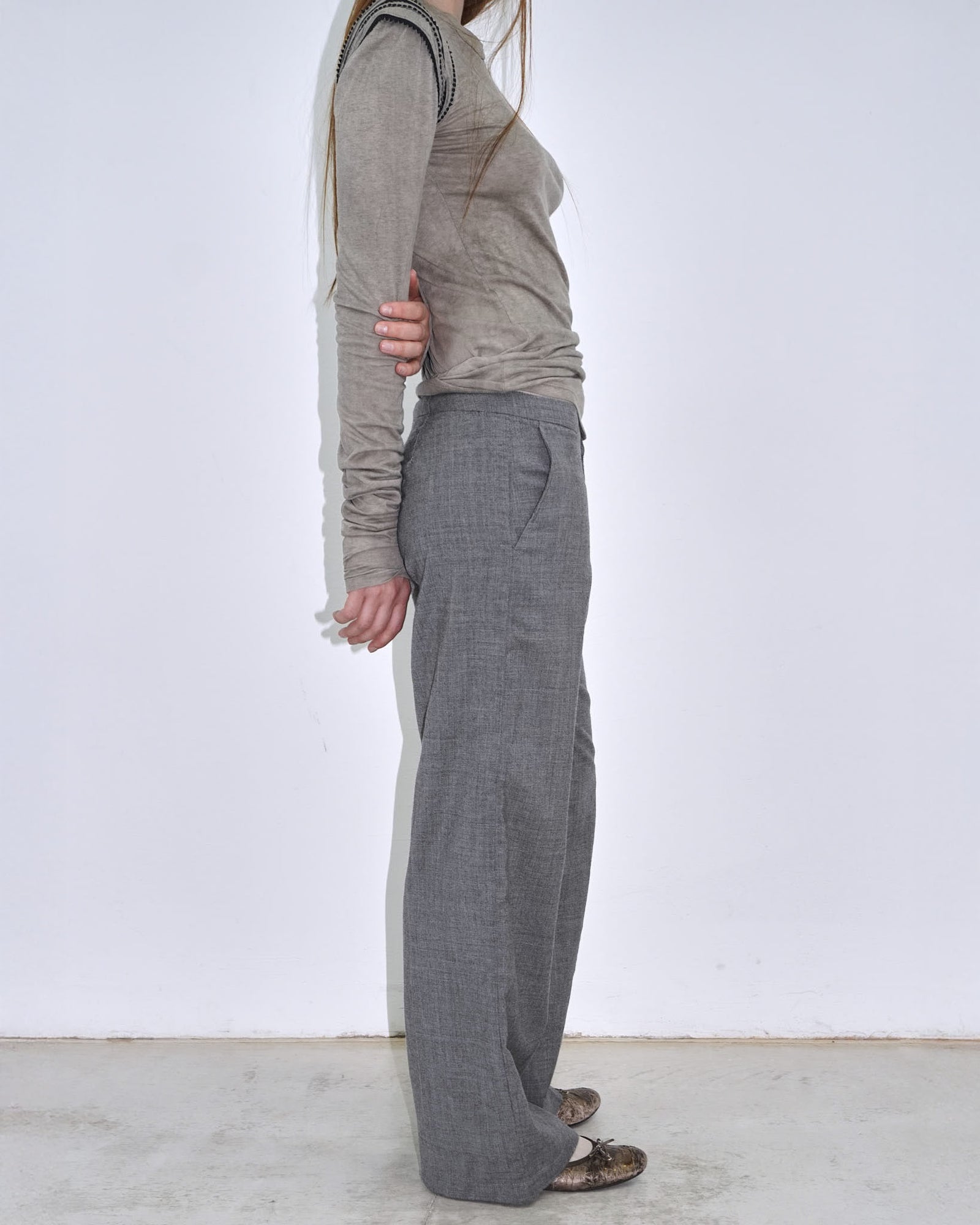 grey wool pants