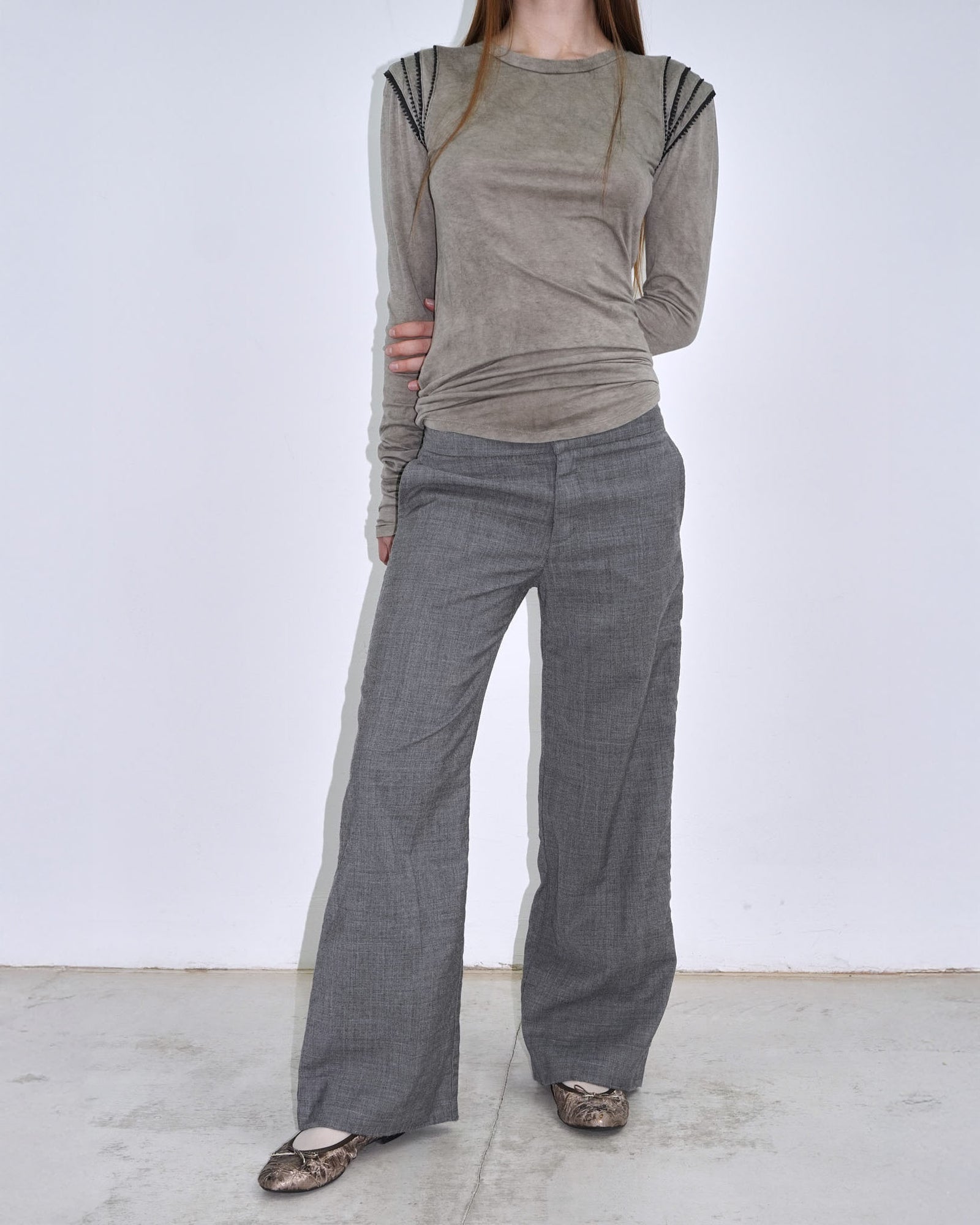 grey wool pants