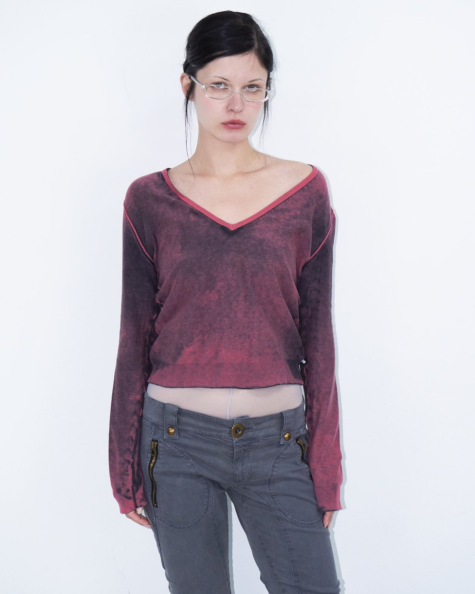 grungy washed pink top