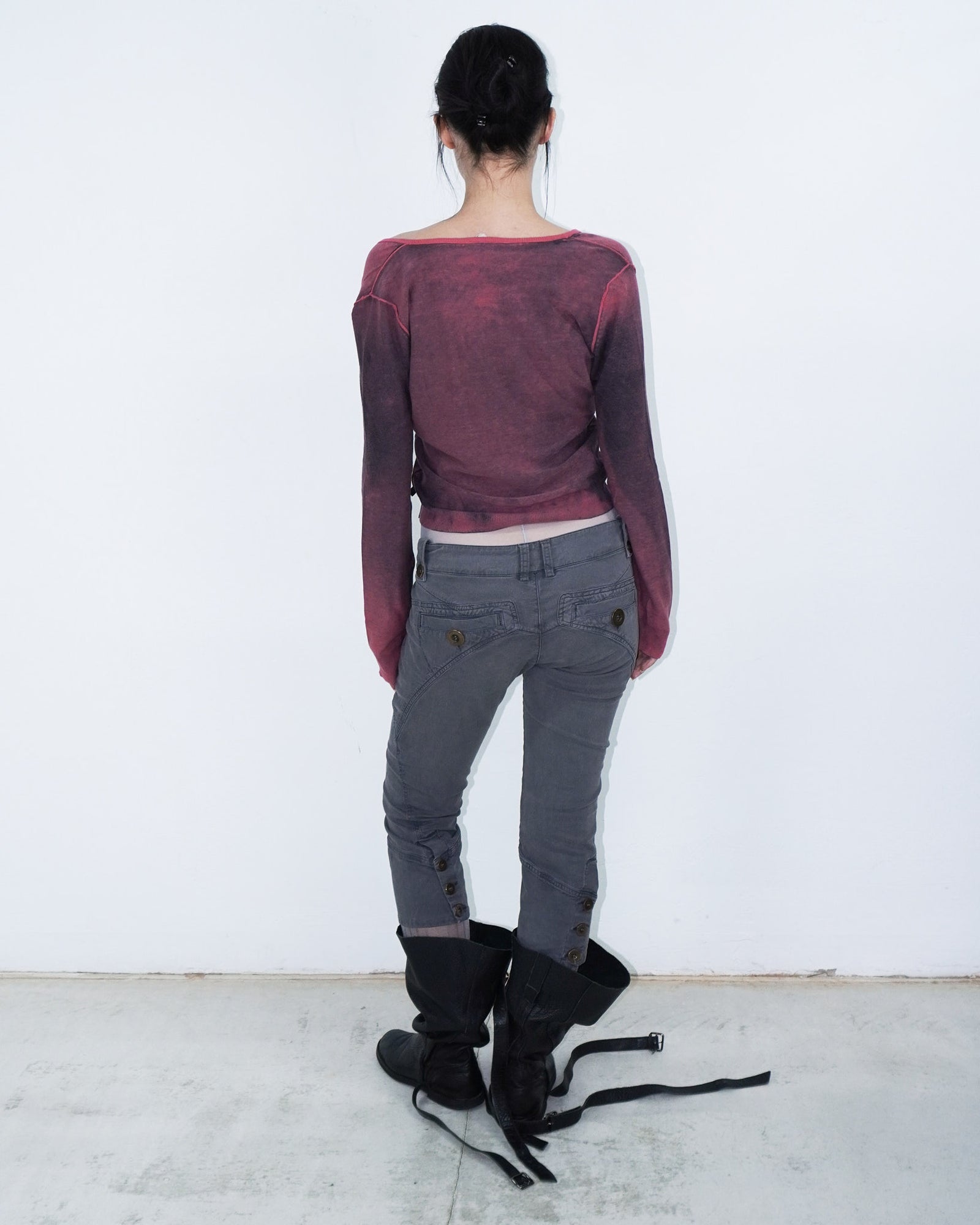grungy washed pink top