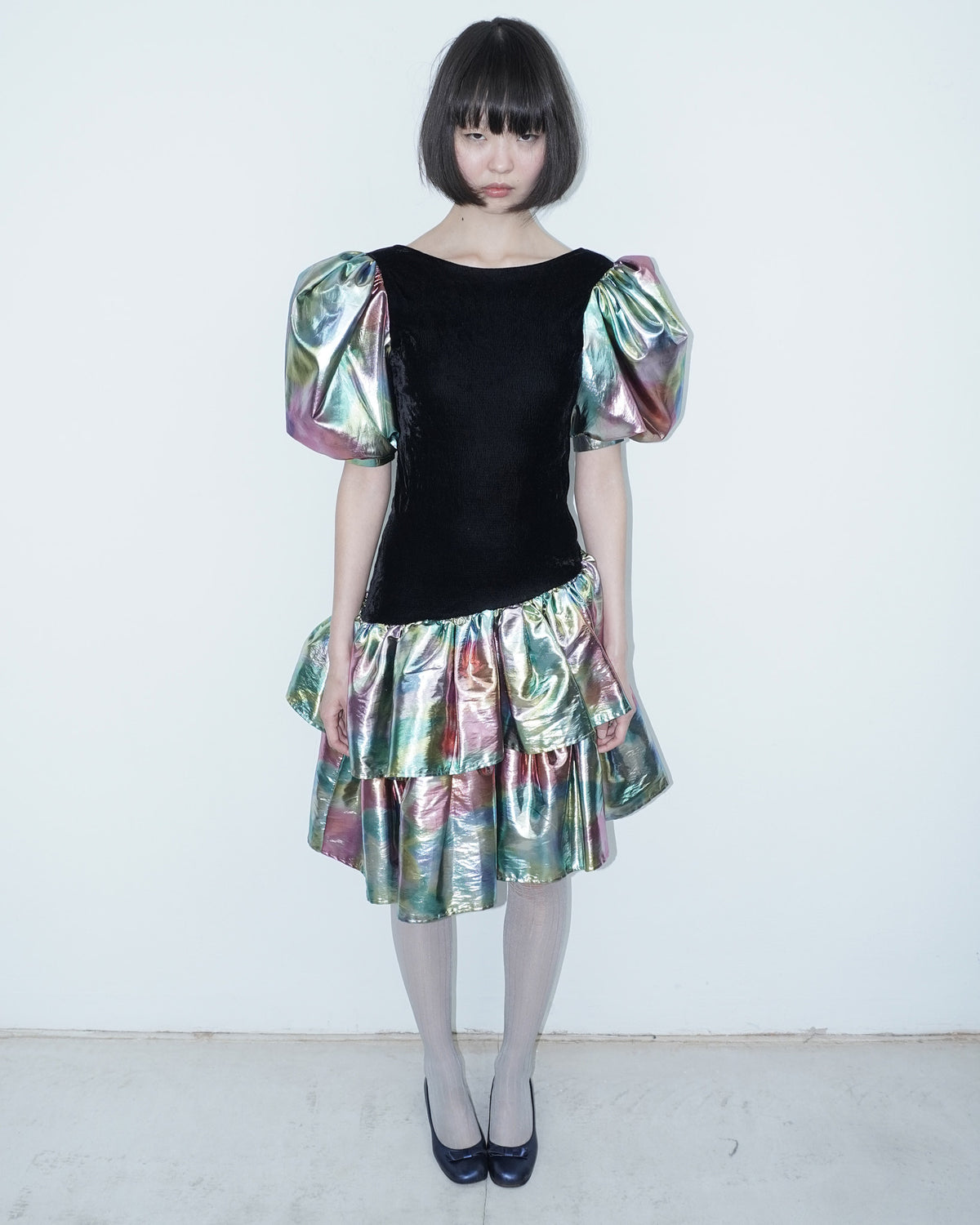 holographic ruffle dress