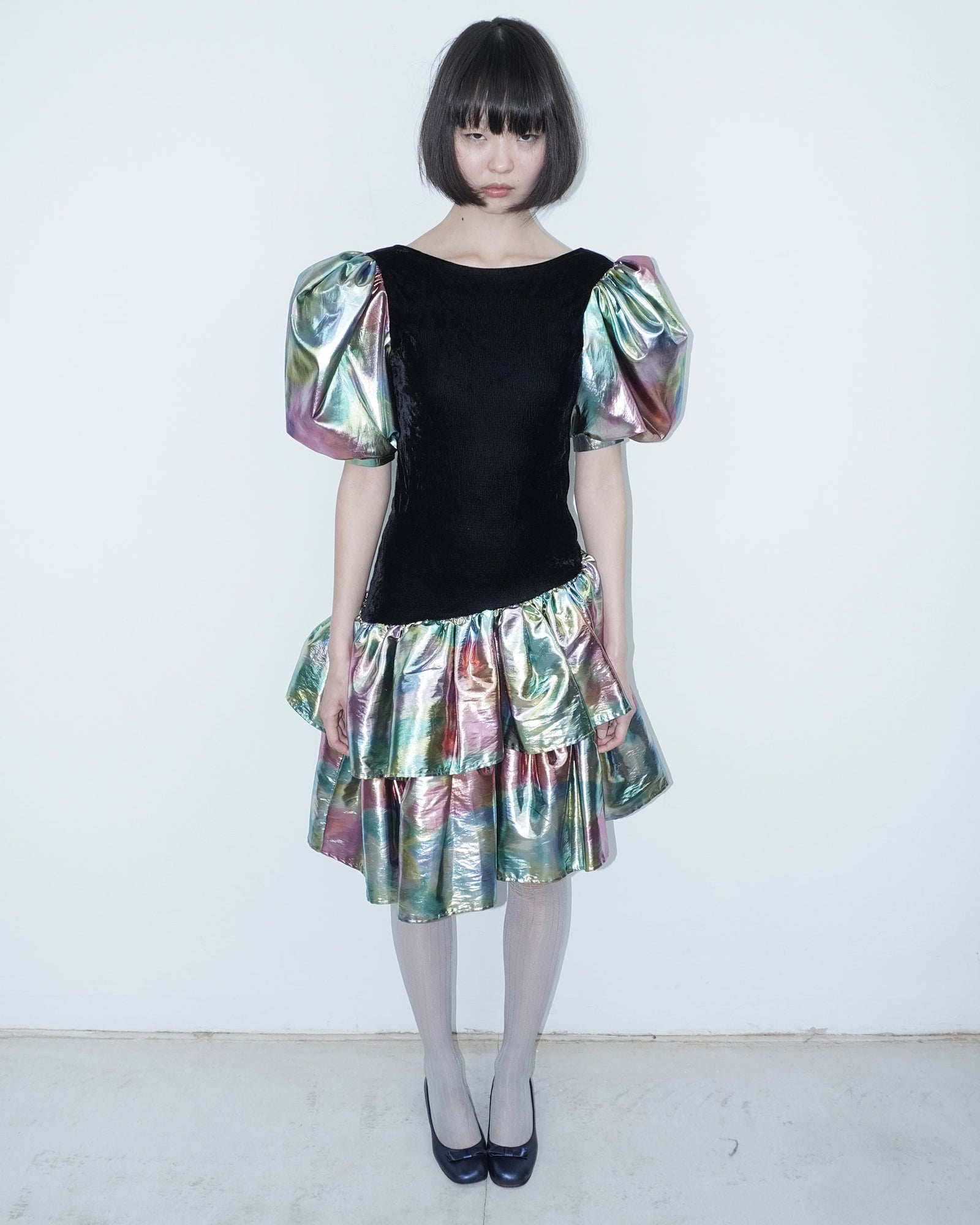 holographic ruffle dress