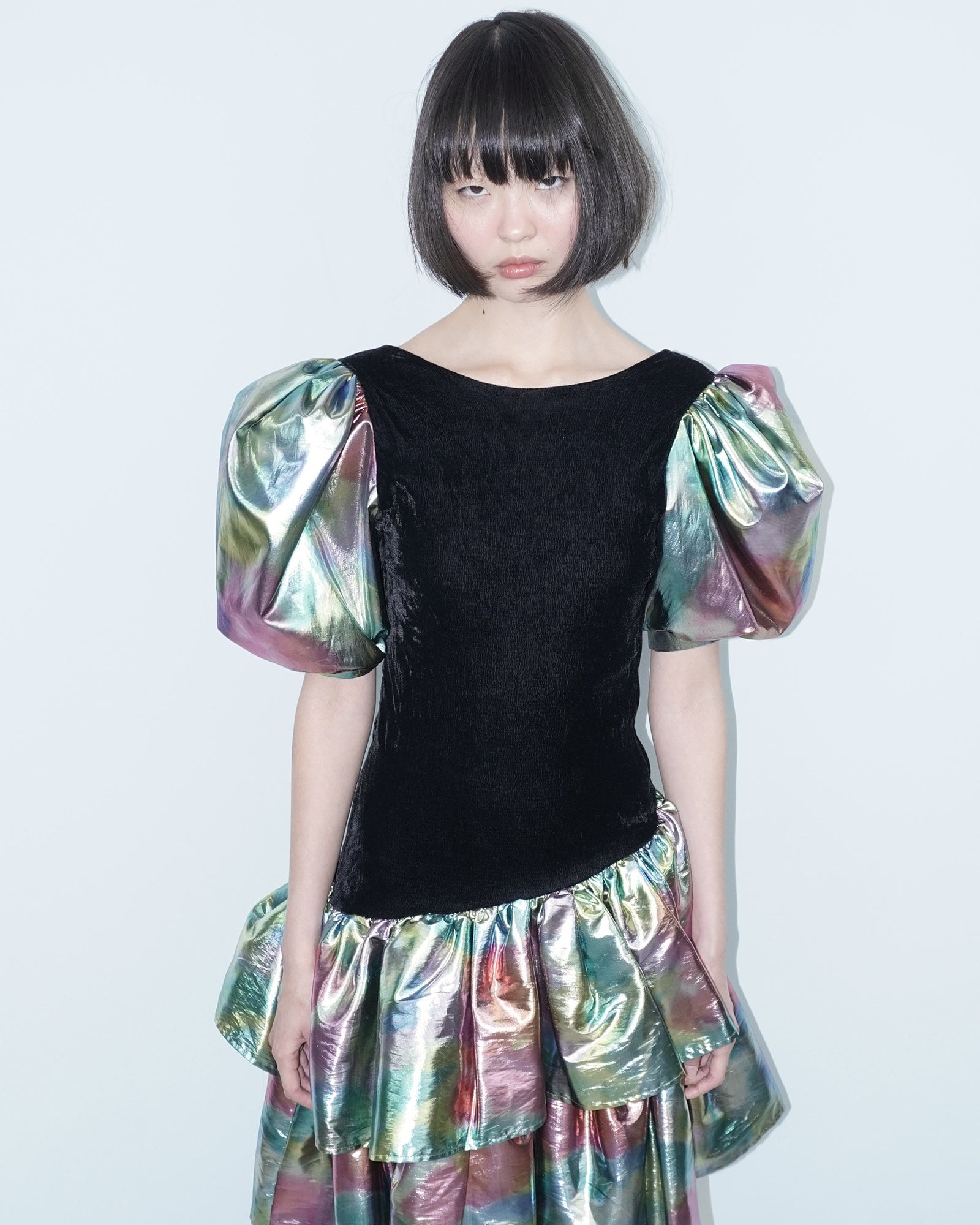 holographic ruffle dress