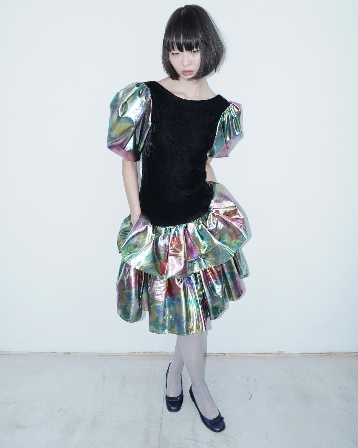 holographic ruffle dress