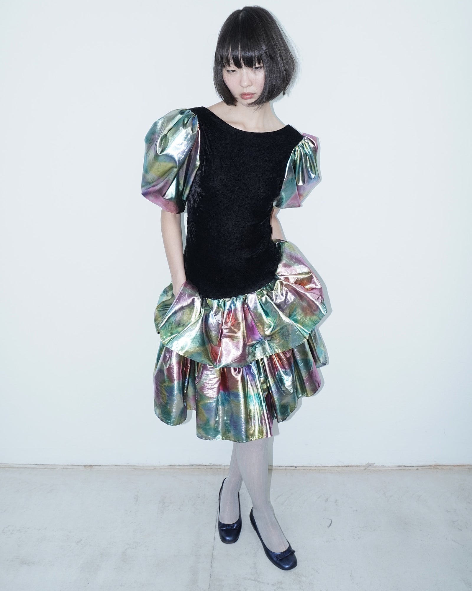 holographic ruffle dress