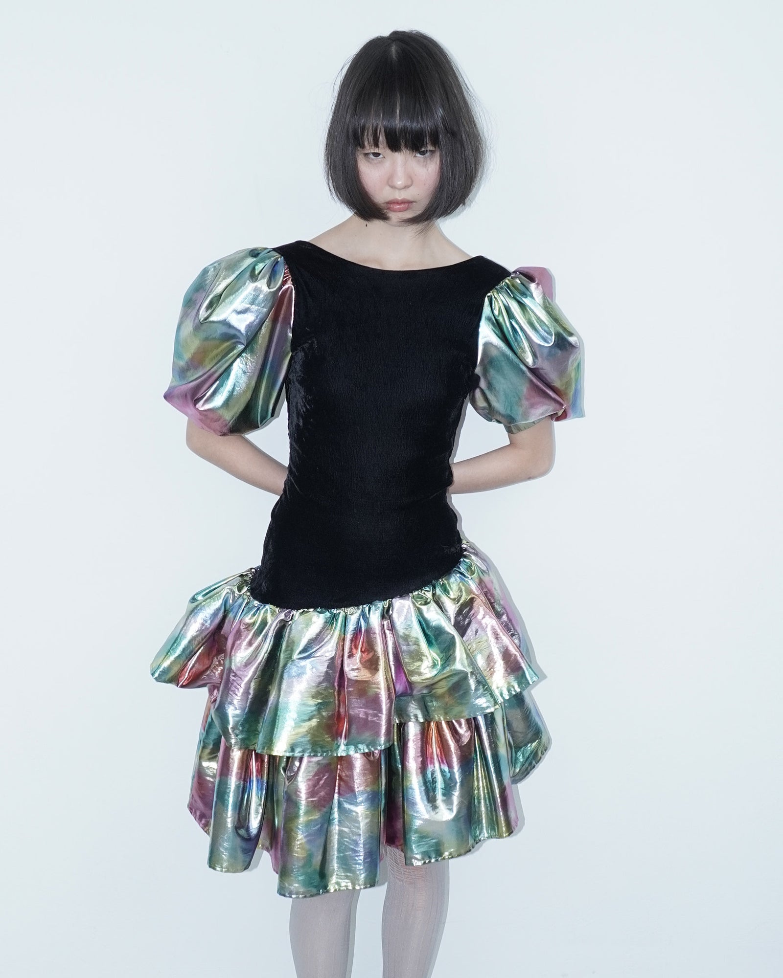 holographic ruffle dress