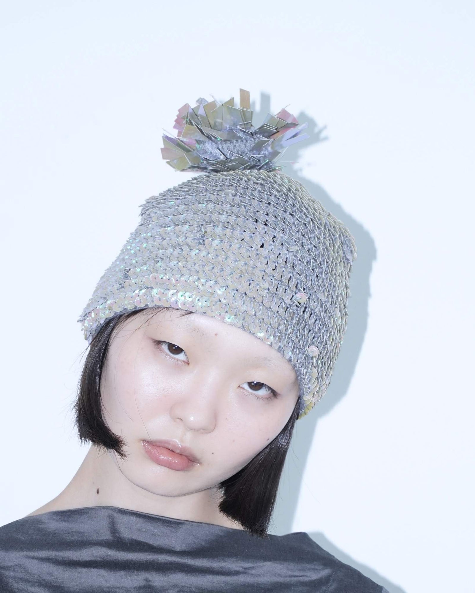holographic sequins beanie