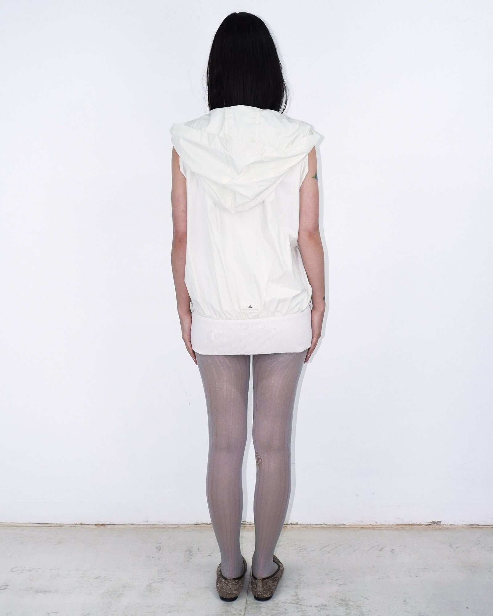 ivory technical hooded jacket