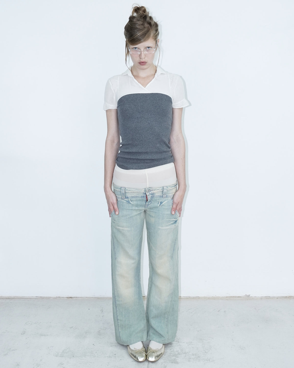 light washed denim pants