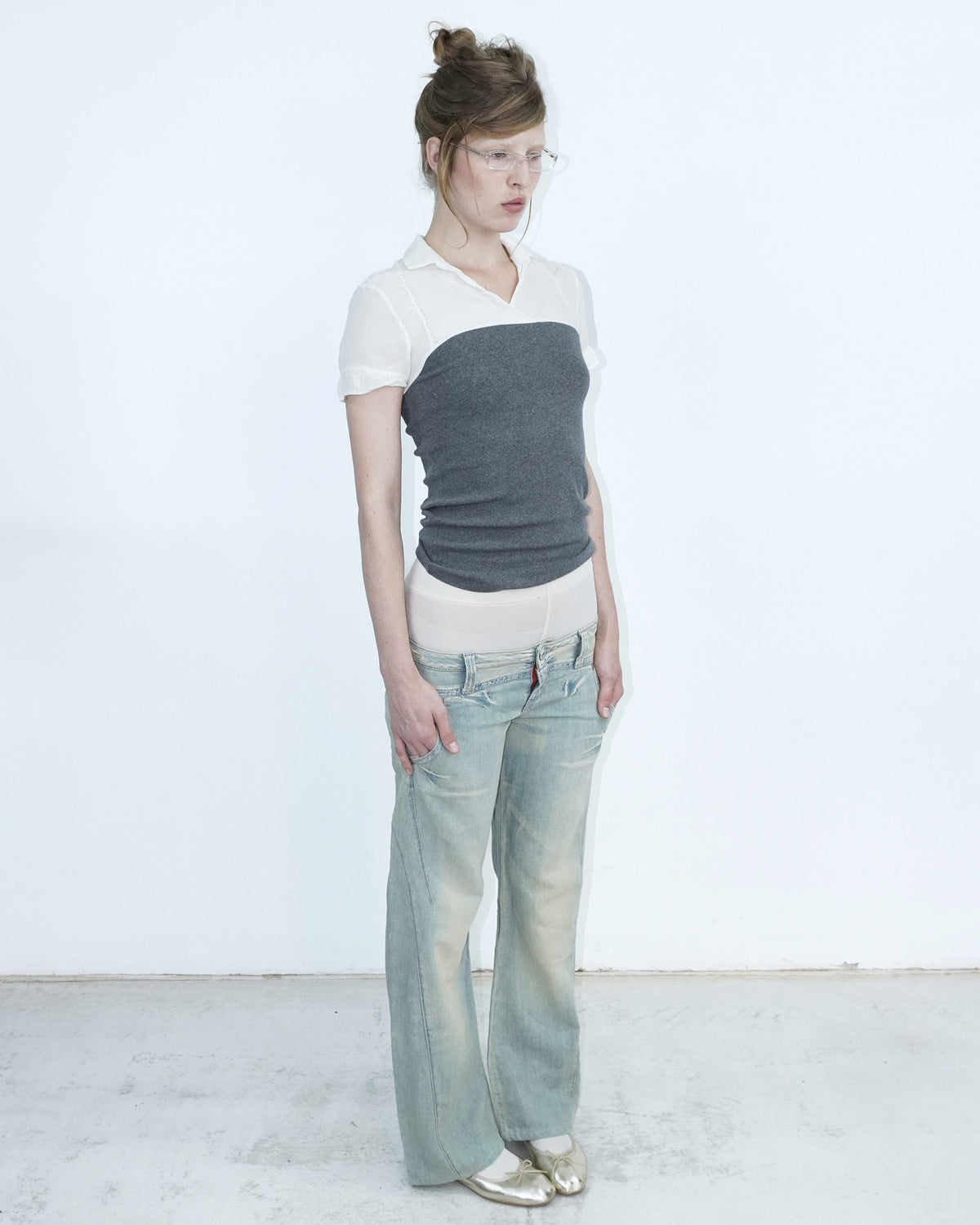 light washed denim pants