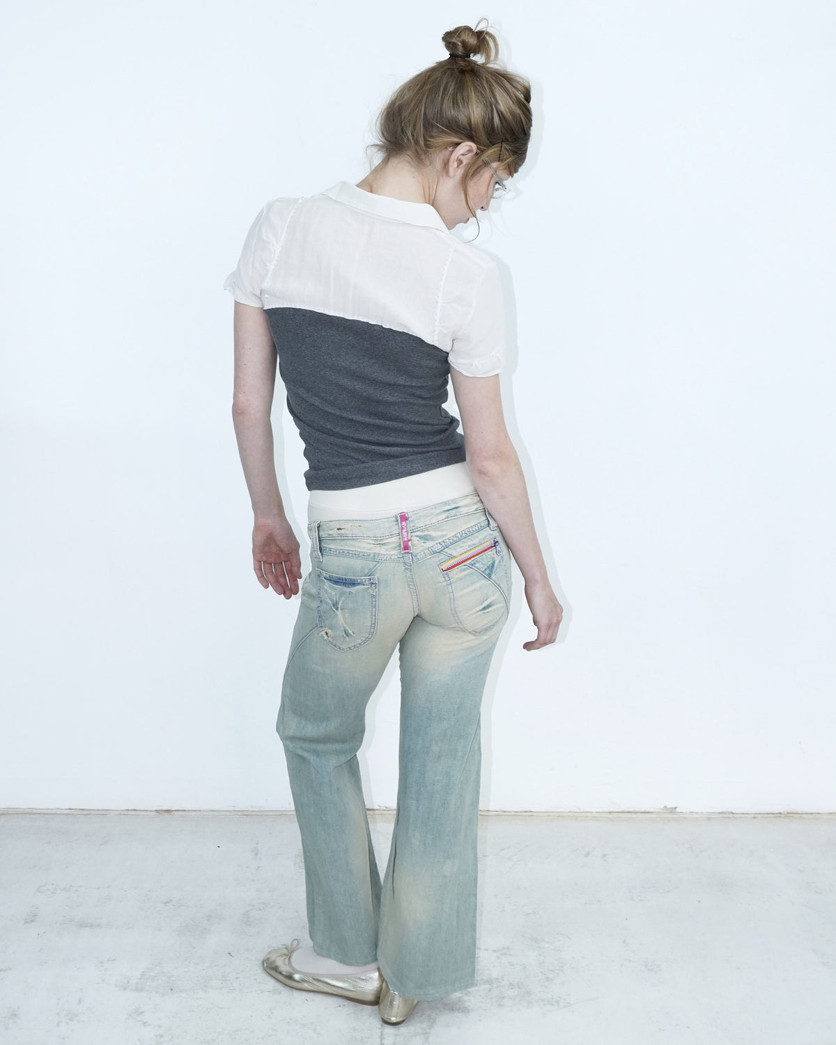 light washed denim pants