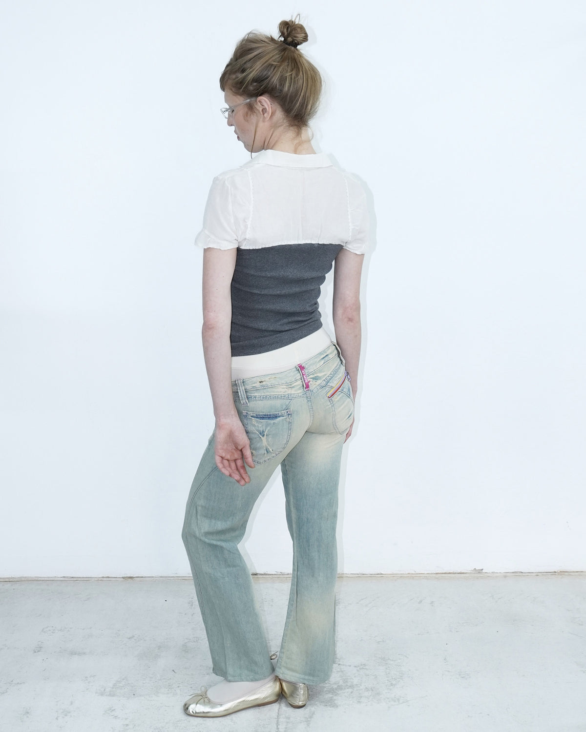 light washed denim pants