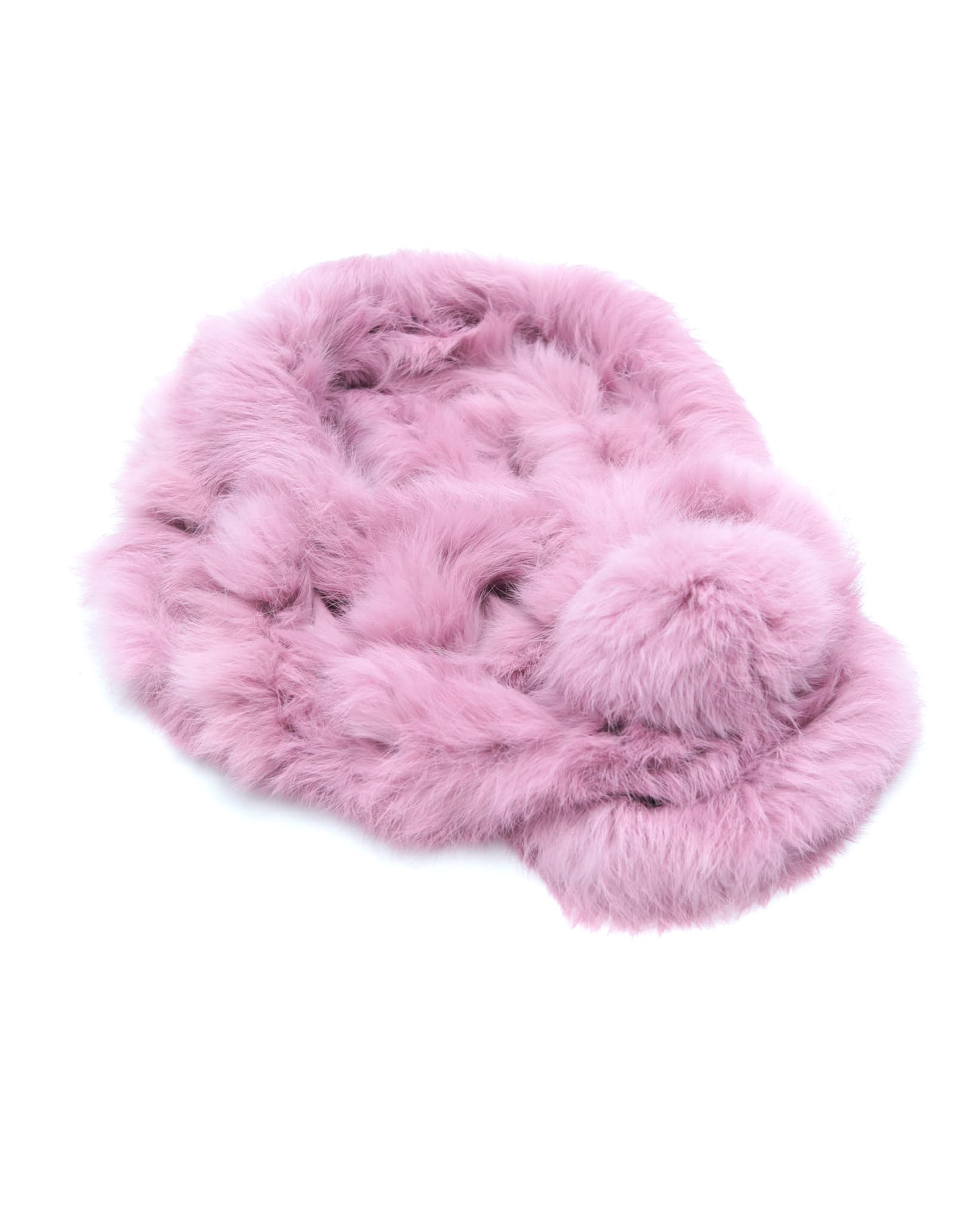 lilac rabbit fur scarf