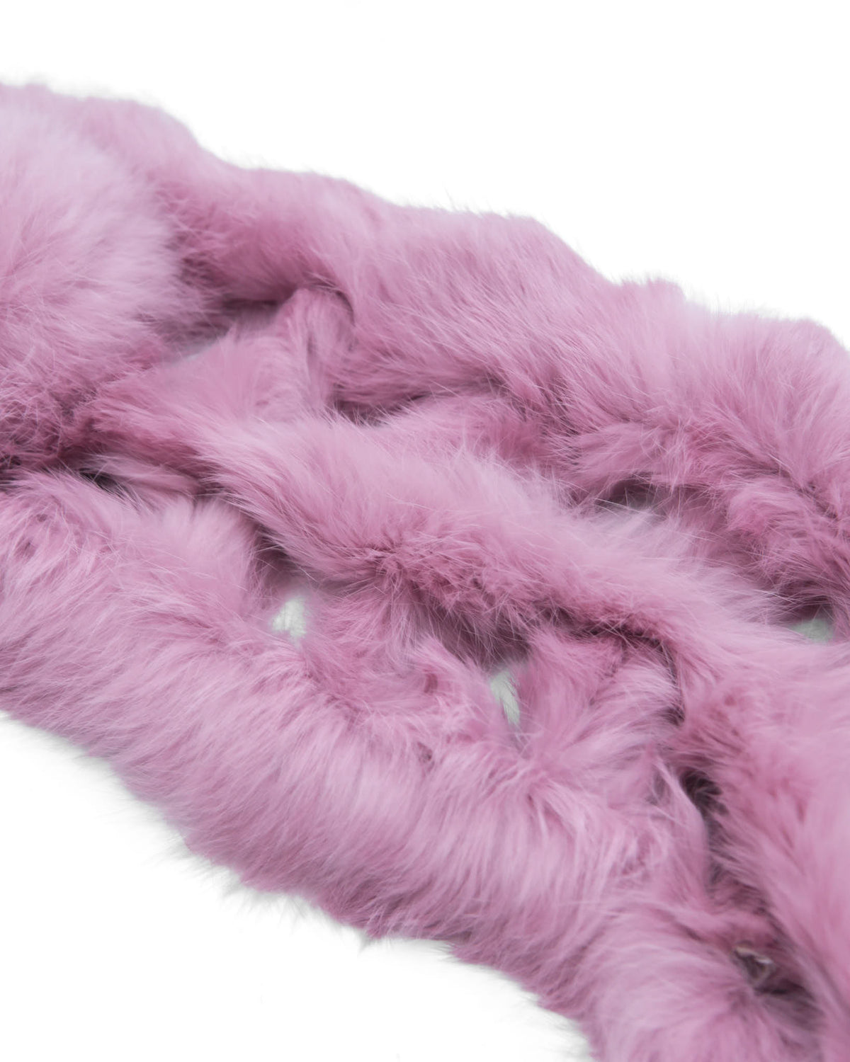 lilac rabbit fur scarf