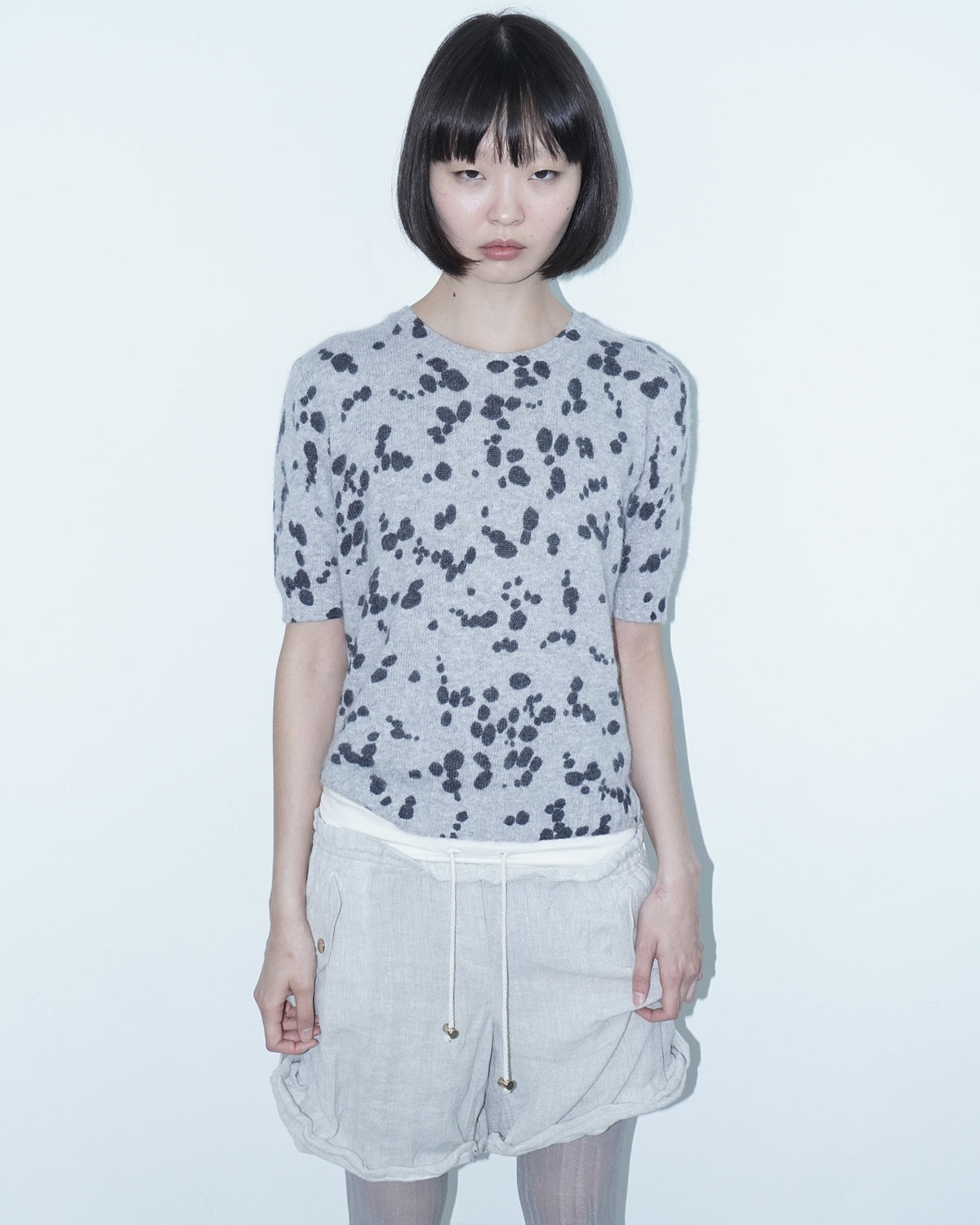 linen double waisted structured bermuda
