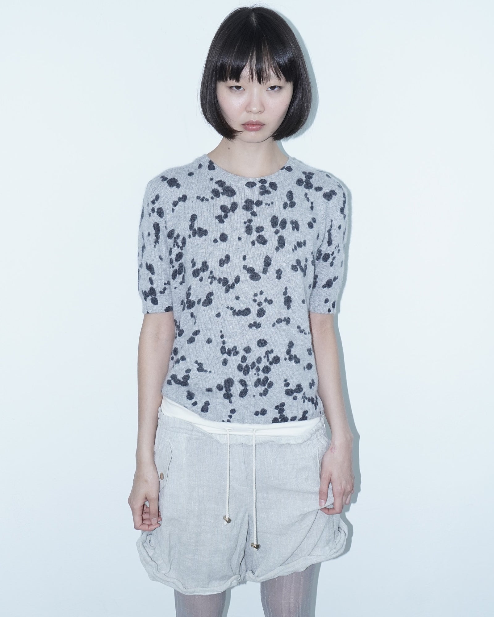 linen double waisted structured bermuda