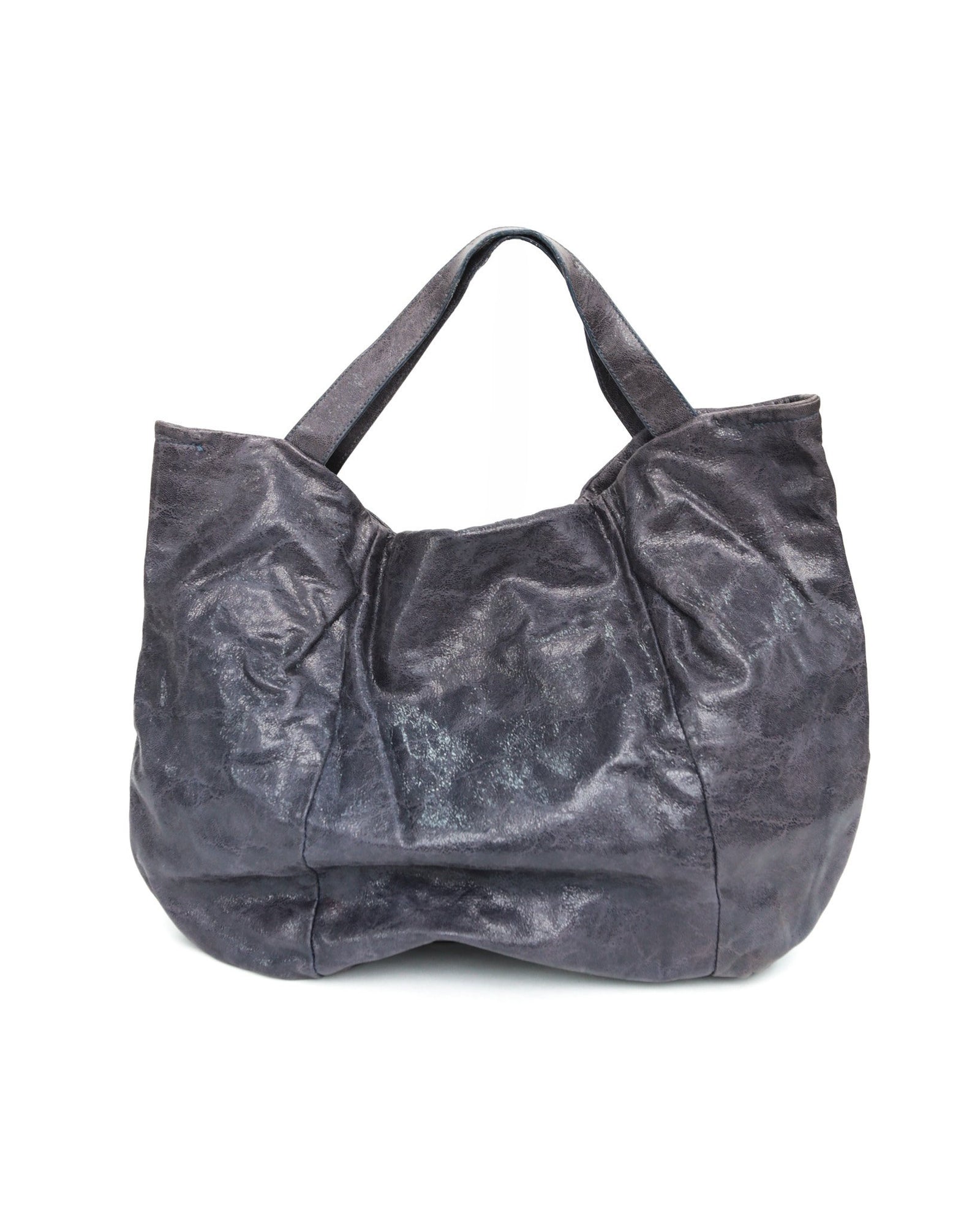 maxi purple shiny leather bag