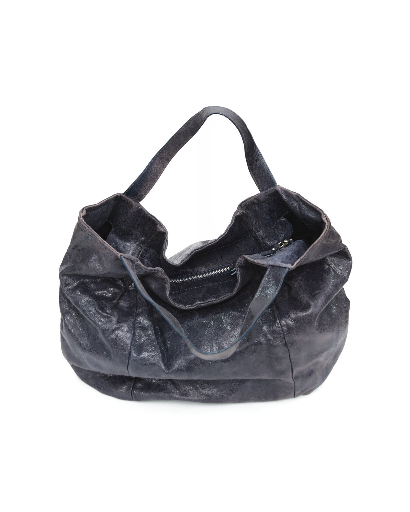 maxi purple shiny leather bag