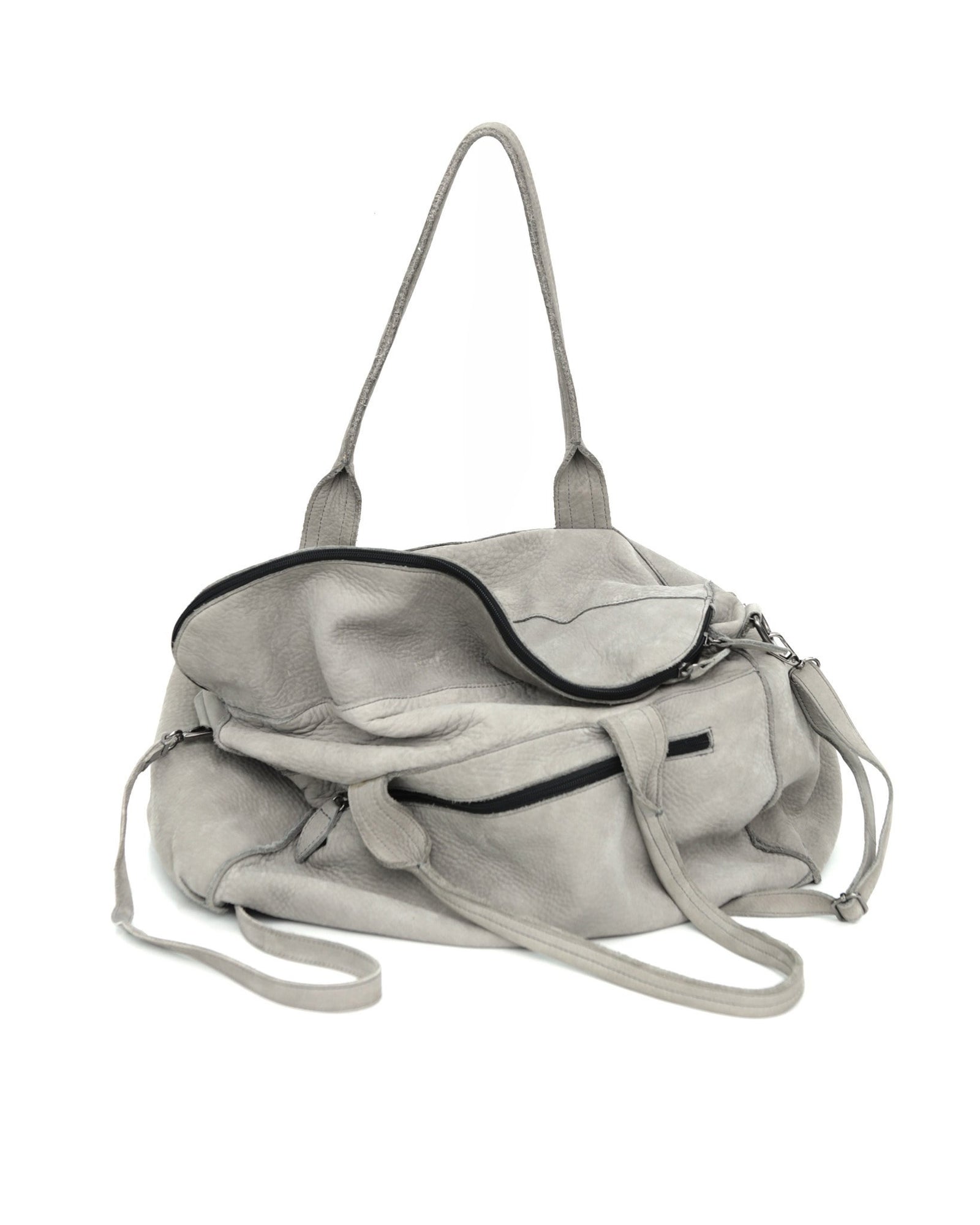 maxi washed grey flap bag