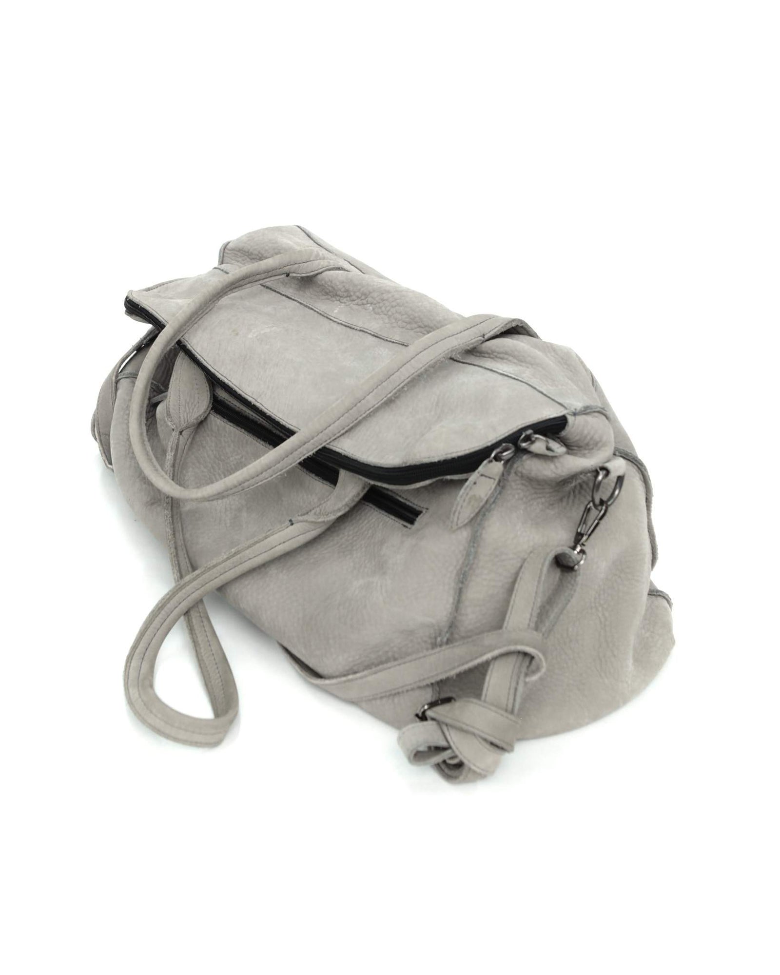 maxi washed grey flap bag