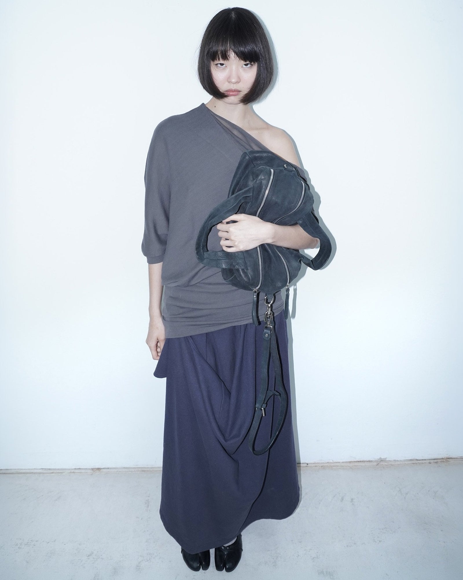 medium black multizipper bag
