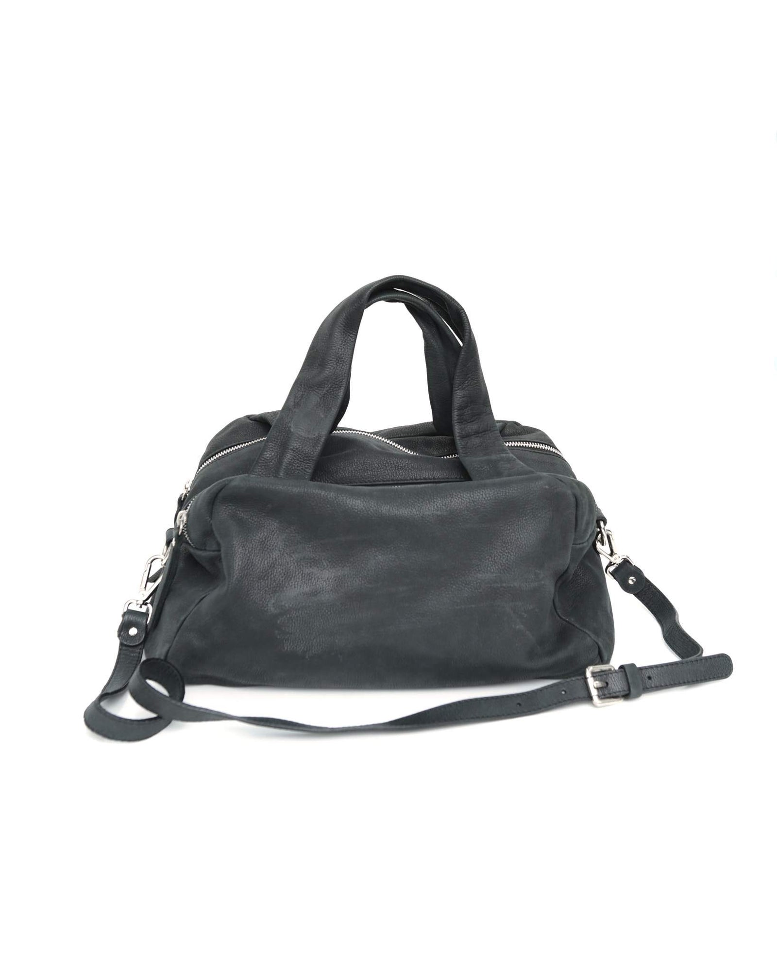 medium black multizipper bag