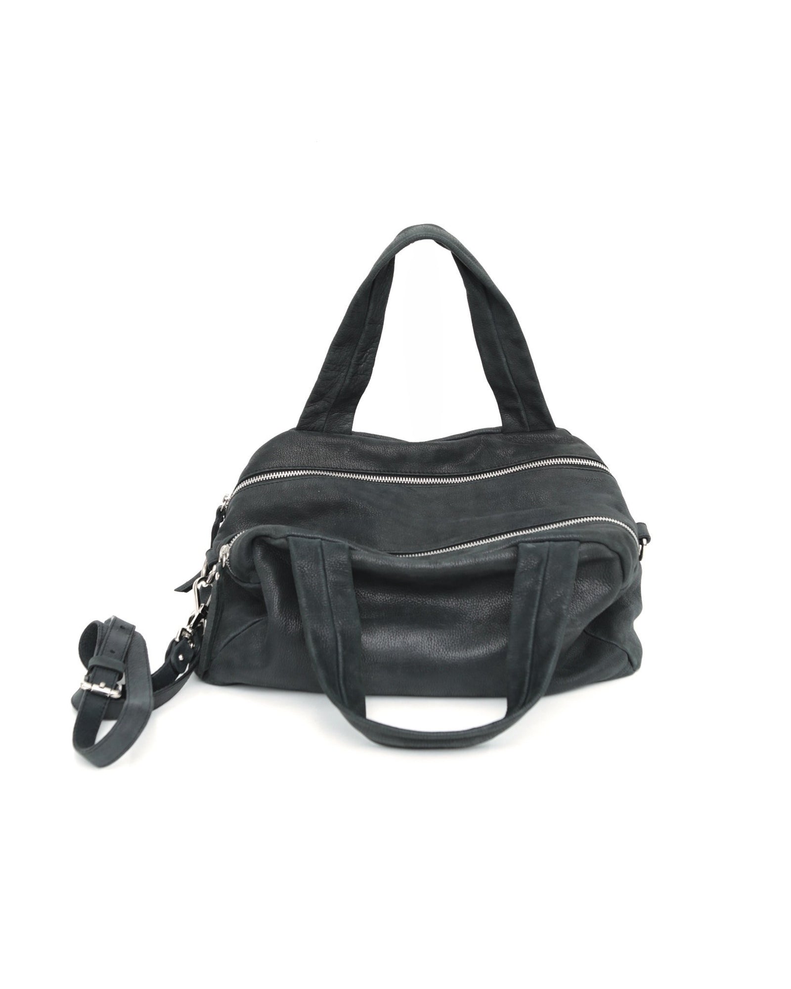 medium black multizipper bag