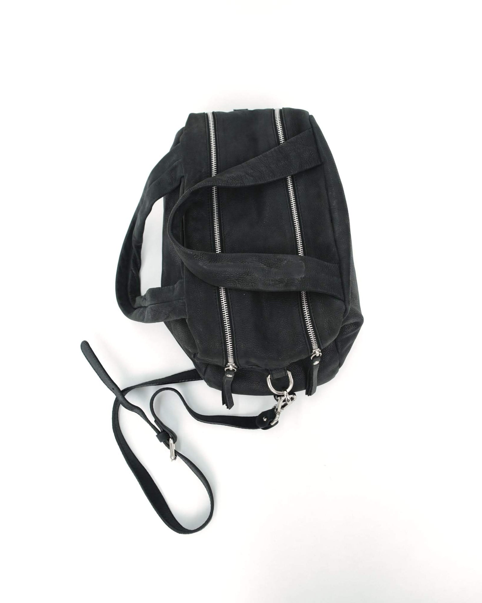 medium black multizipper bag
