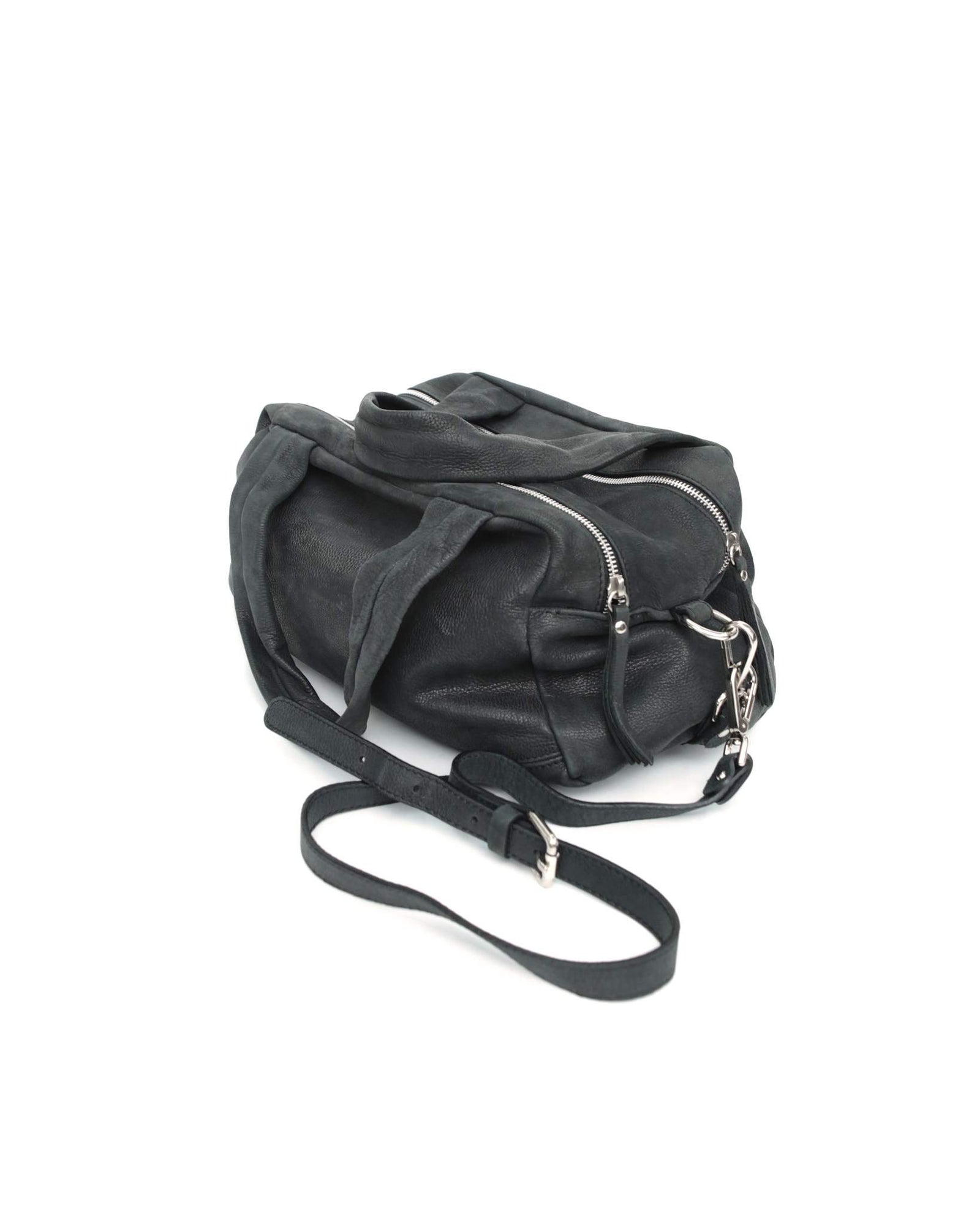 medium black multizipper bag
