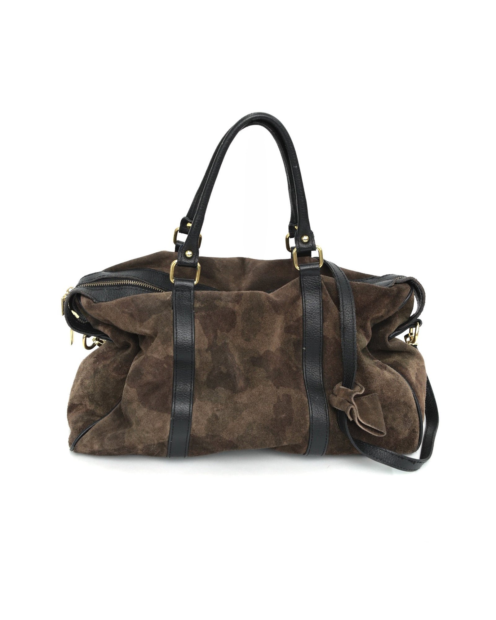 medium camouflage suede bag
