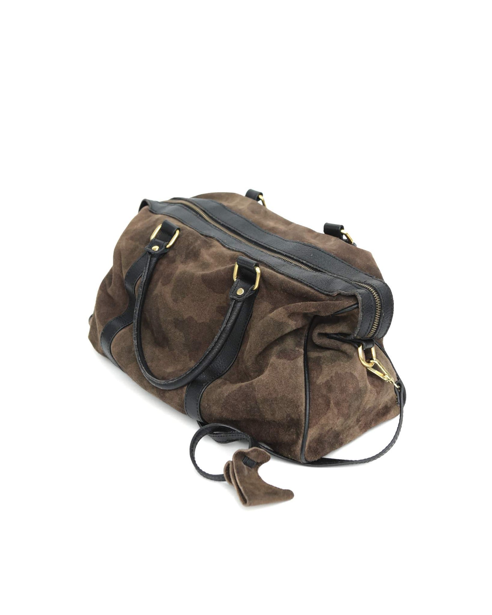 medium camouflage suede bag