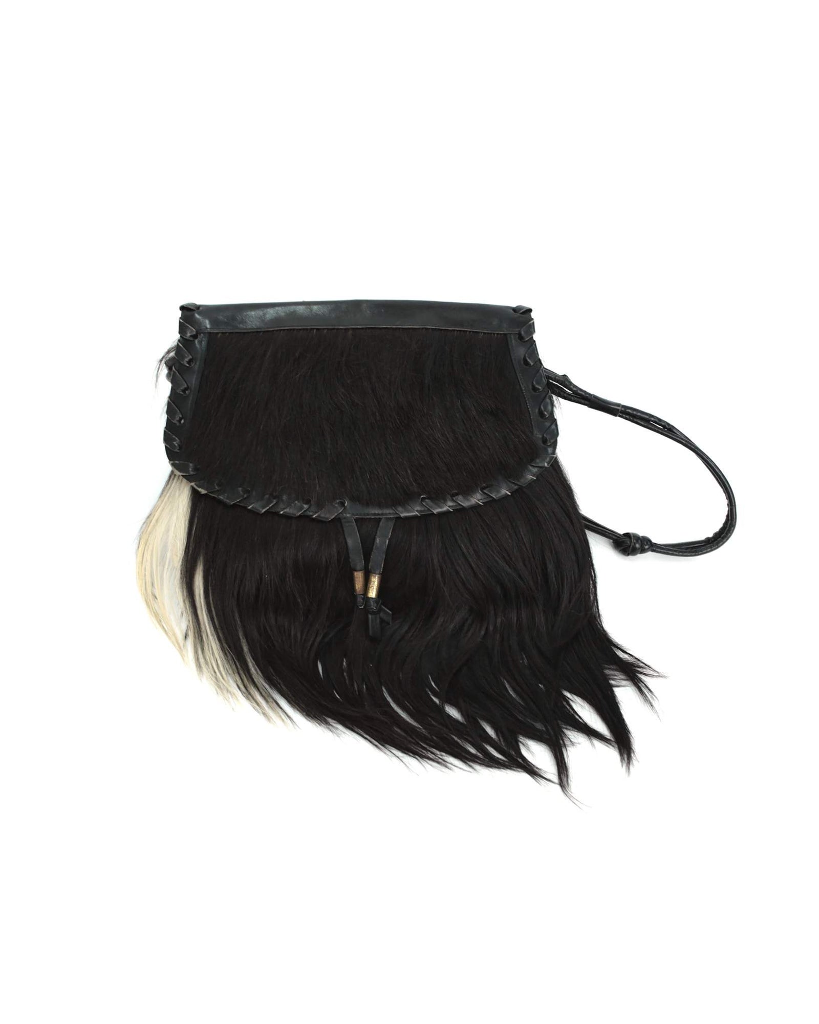 medium multi color pony hair cross body bag