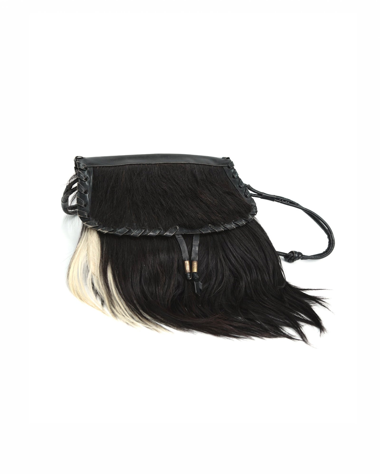 medium multi color pony hair cross body bag