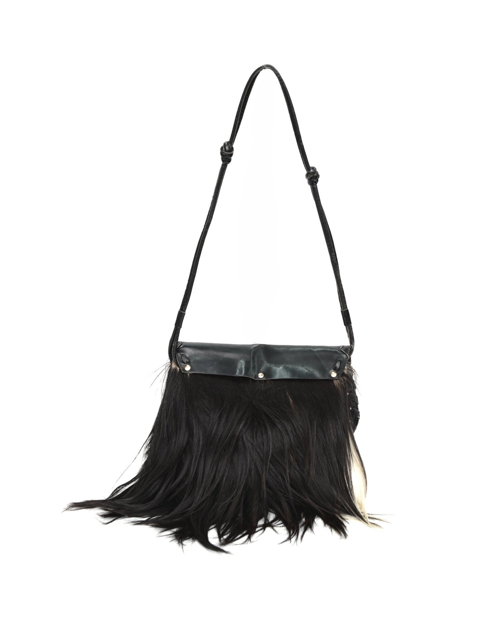 medium multi color pony hair cross body bag