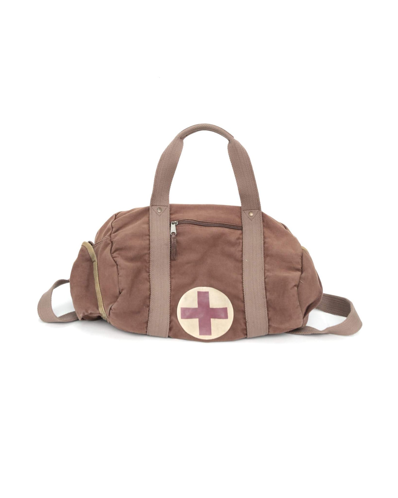medium multi pocket chestnut linen bag