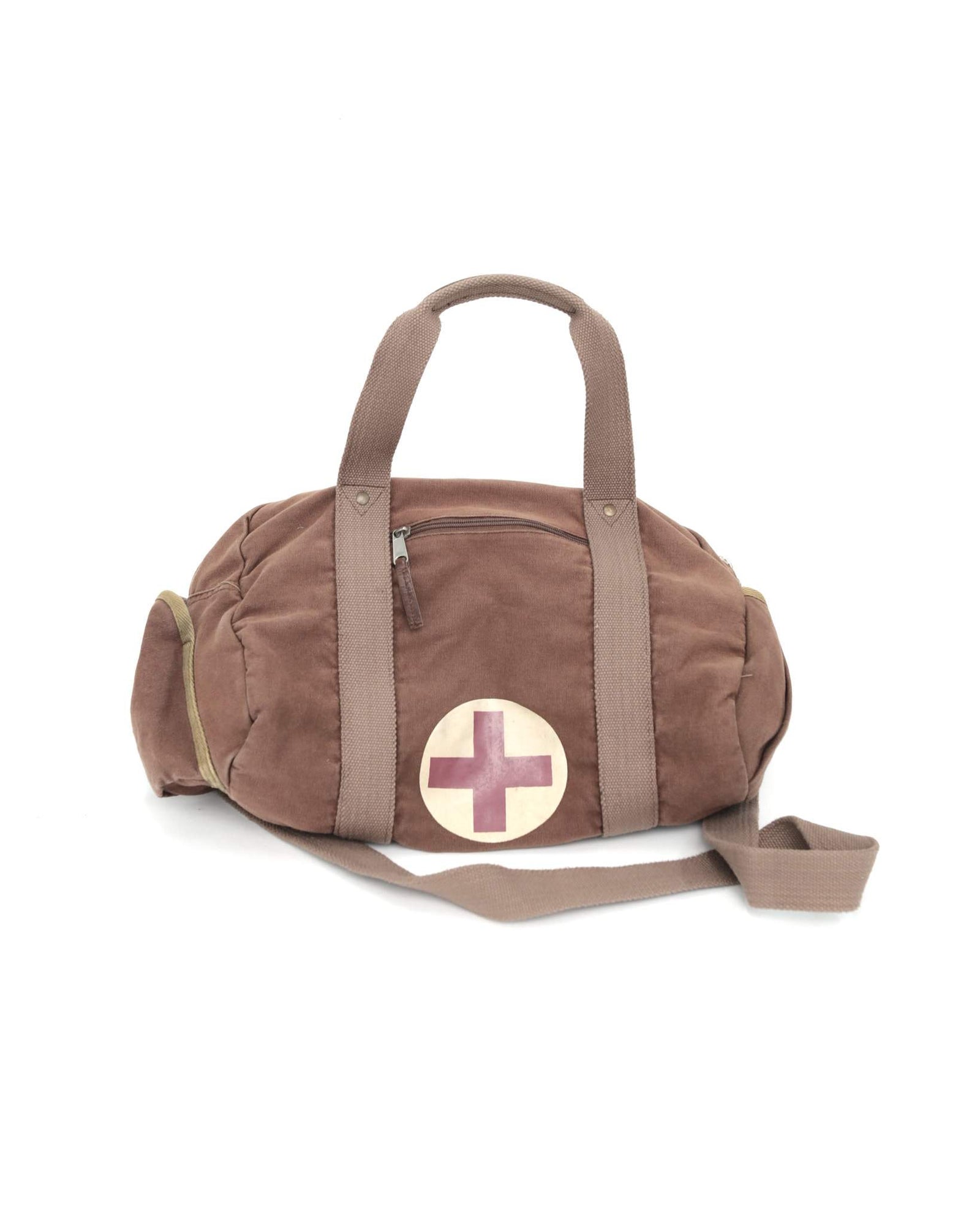 medium multi pocket chestnut linen bag