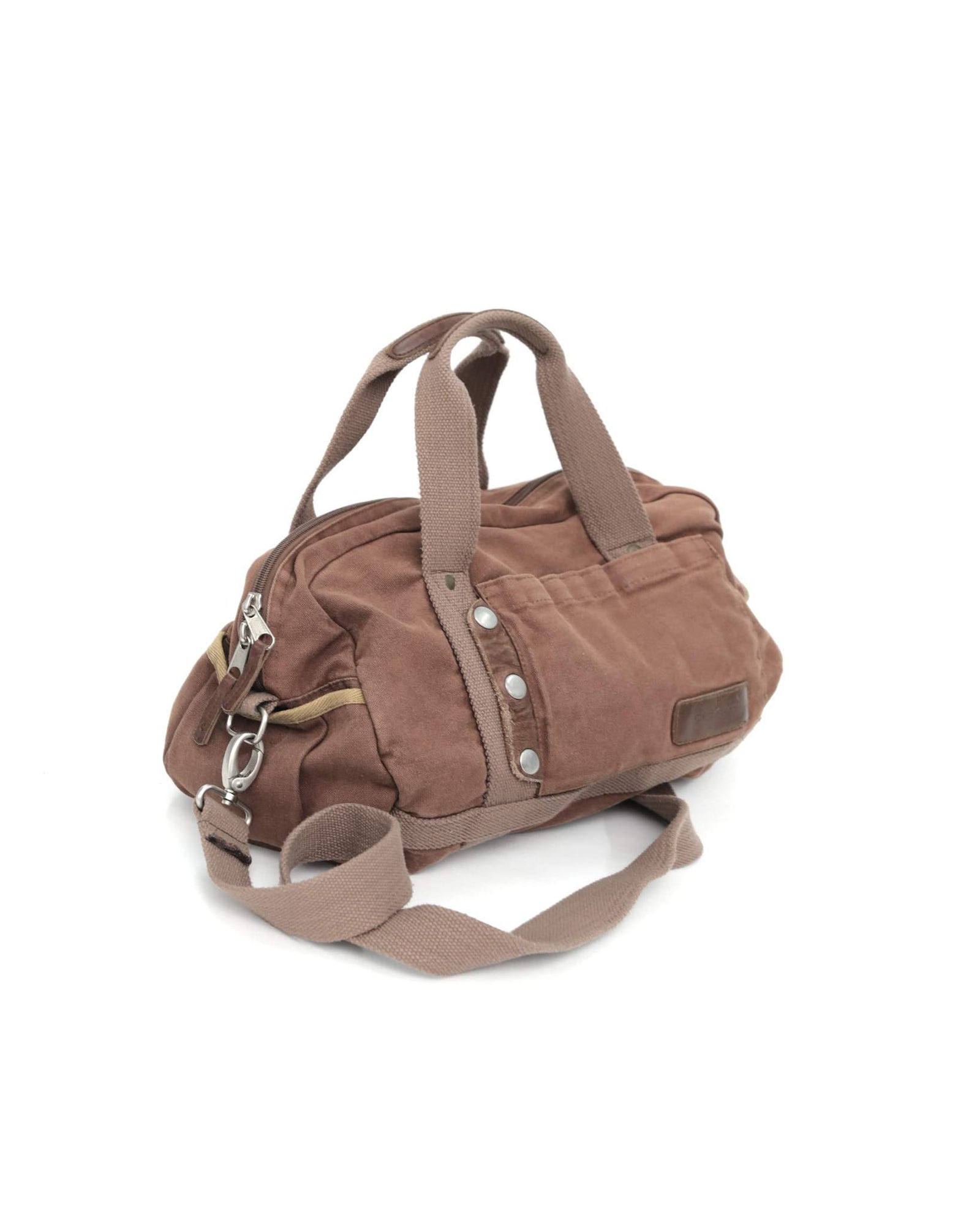 medium multi pocket chestnut linen bag