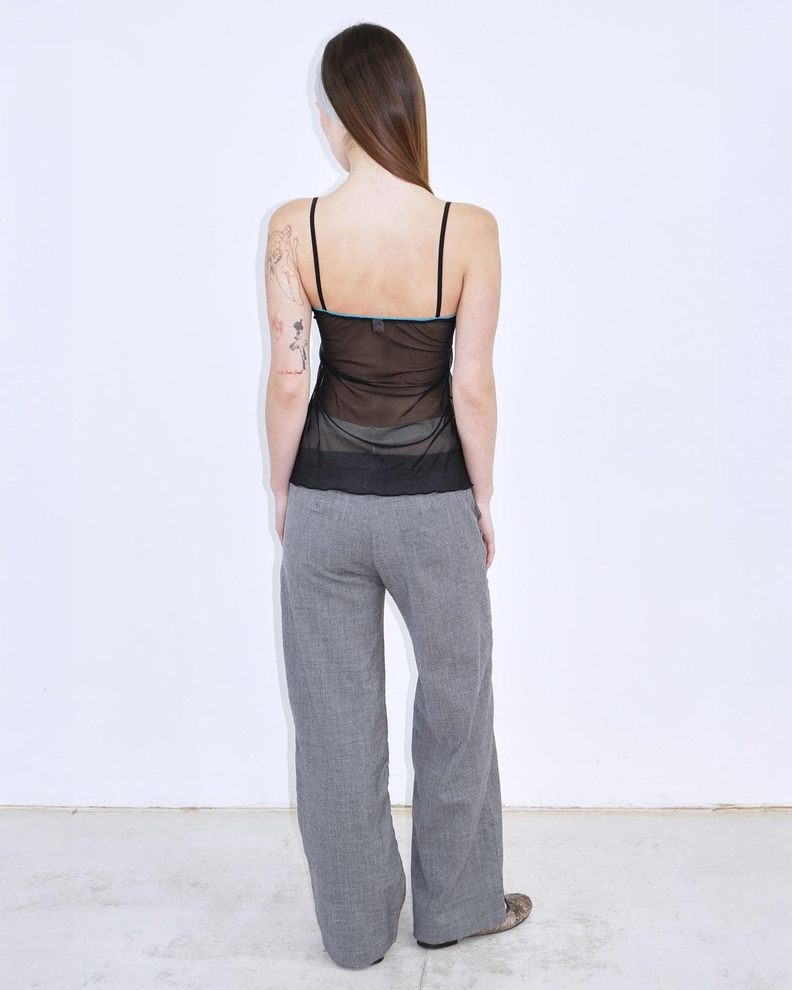 mesh top with colourful bows and butterfly print
