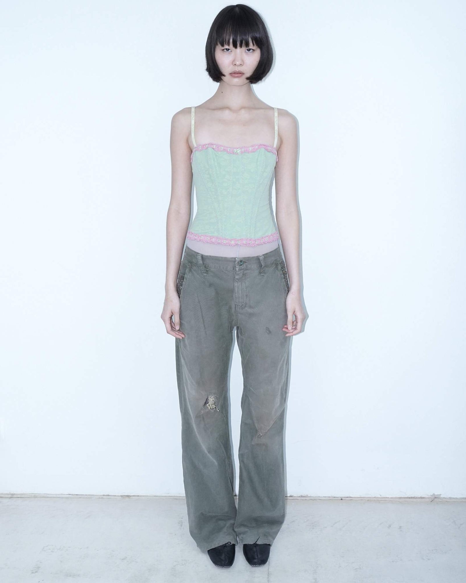 mint green cute corset