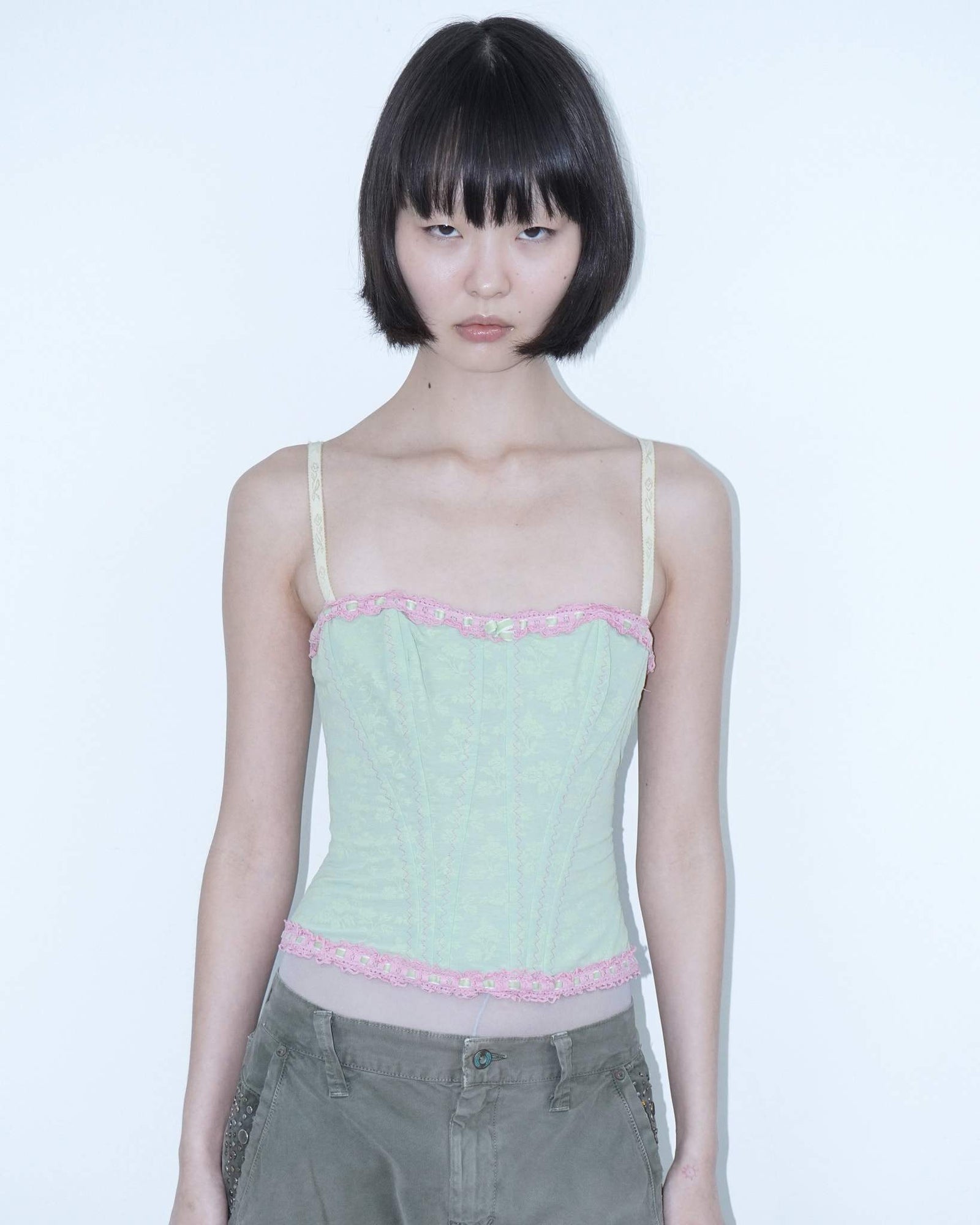 mint green cute corset