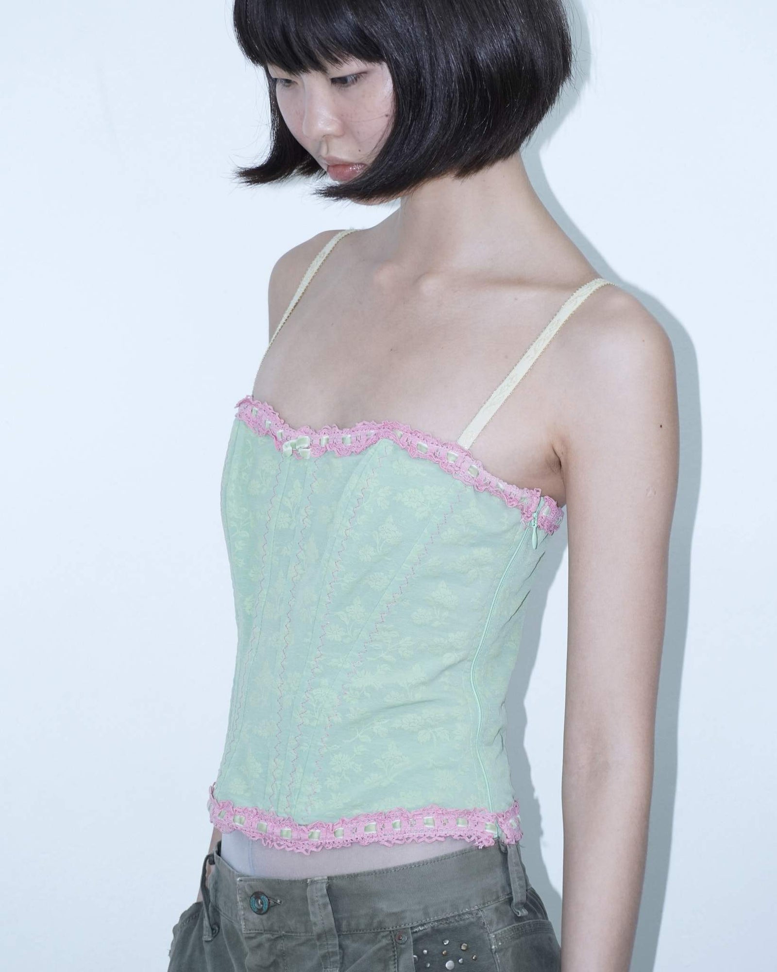mint green cute corset