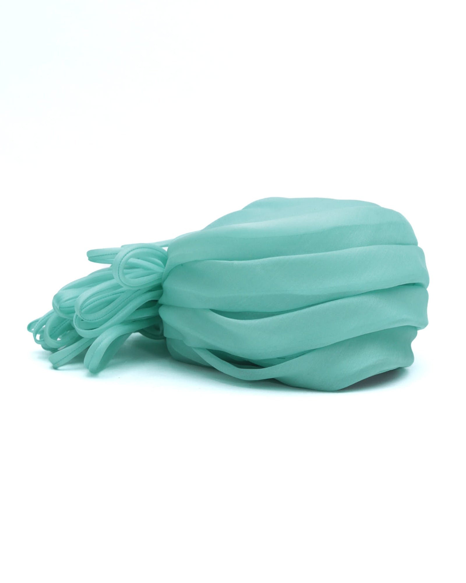 mint green silk sculptural headpiece