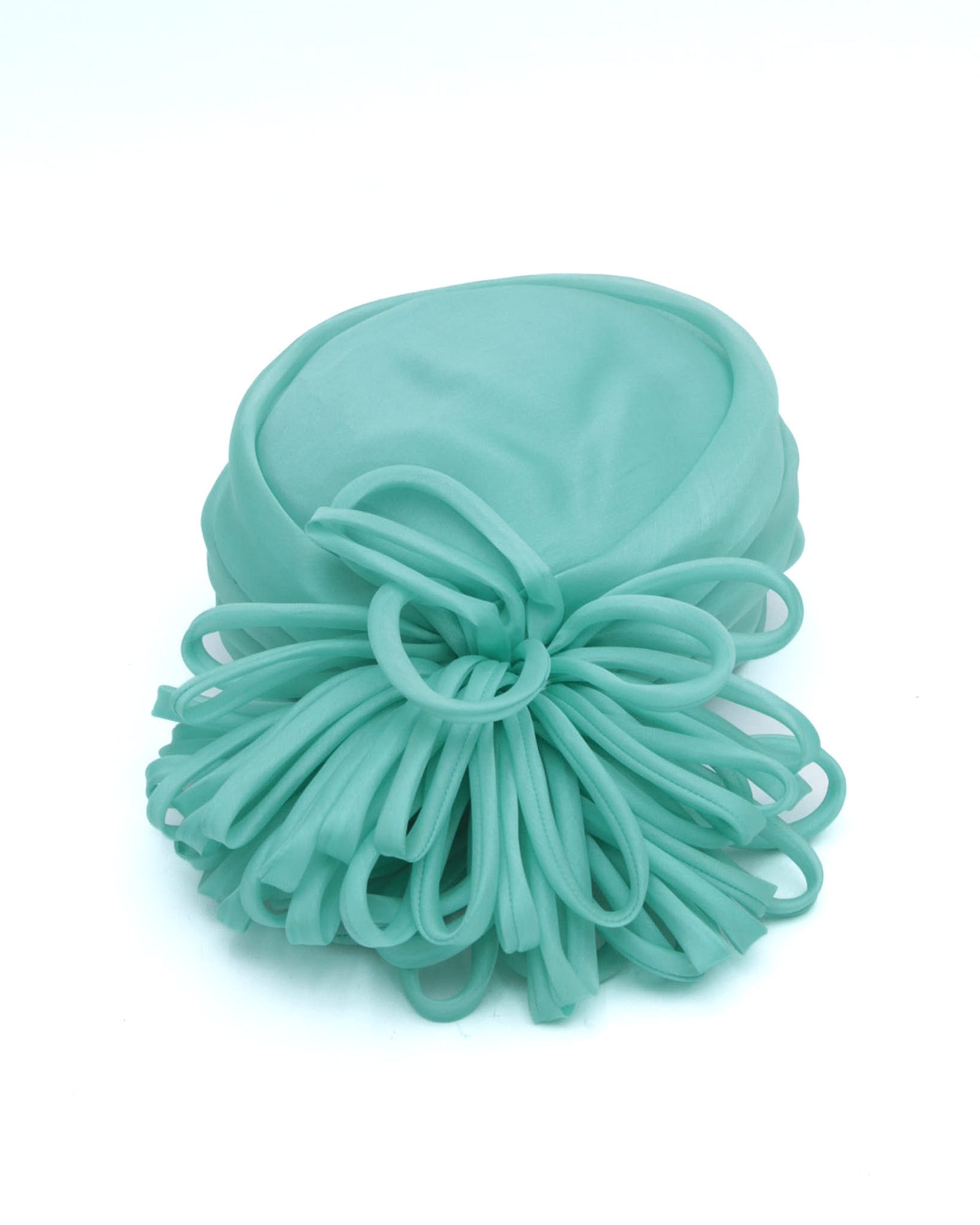 mint green silk sculptural headpiece